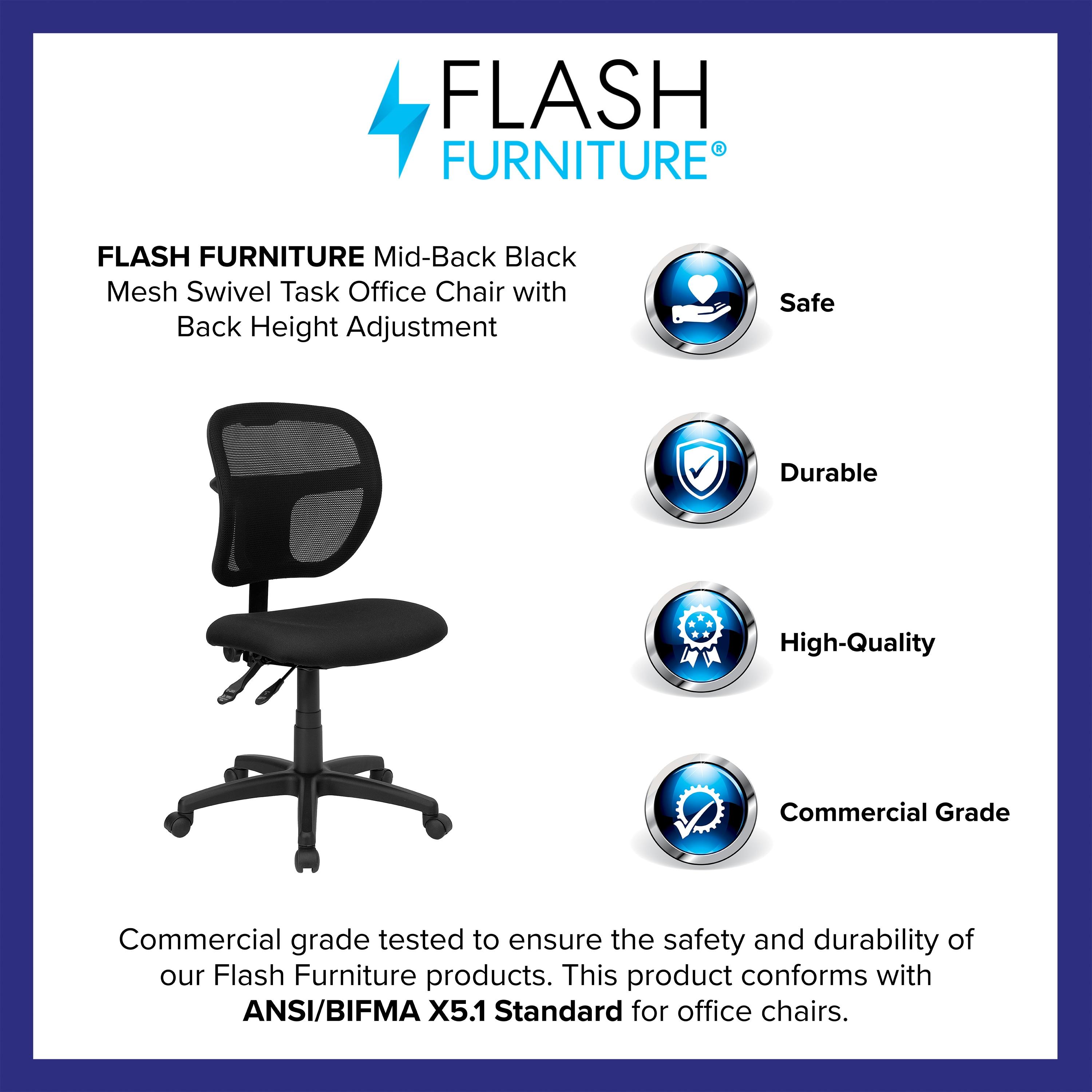 Bonavant Mid-Back Mesh Swivel Task Office Chair with Back Height Adjustment
