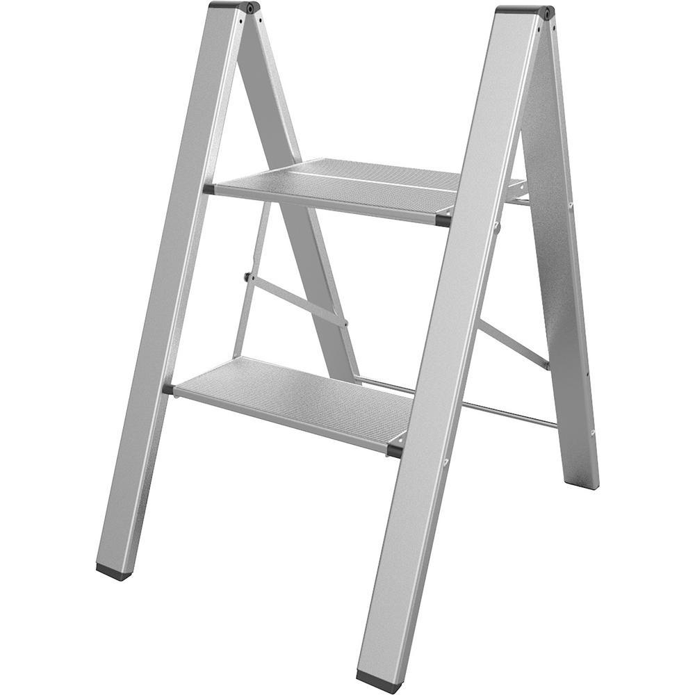 Ultra Slim Aluminum Two Step Folding Utility Ladder