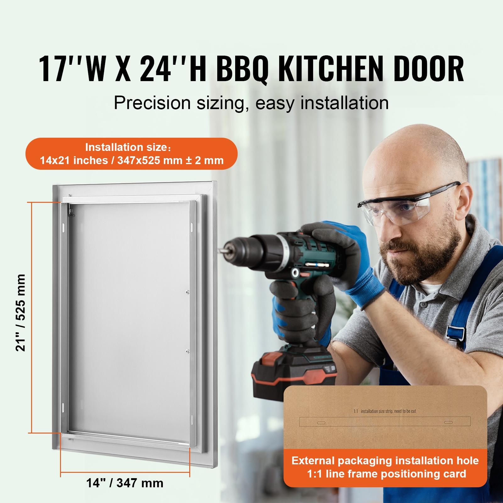 VEVOR BBQ Access Door 17-in W x 24-in H x 2-in D Built-In Grill Cabinet Single door