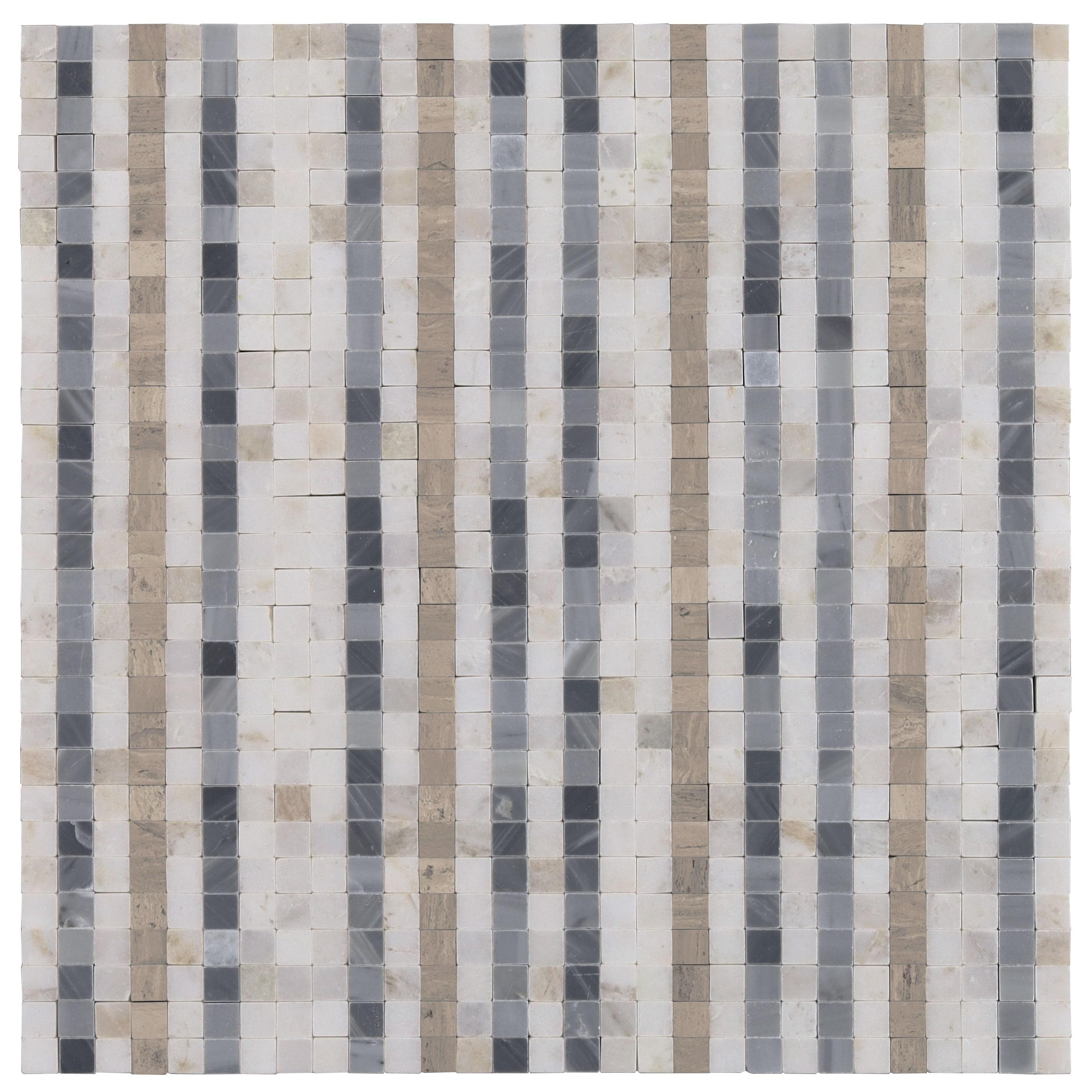 Minute 12" x 12" Marble Grid Wall & Floor Tile