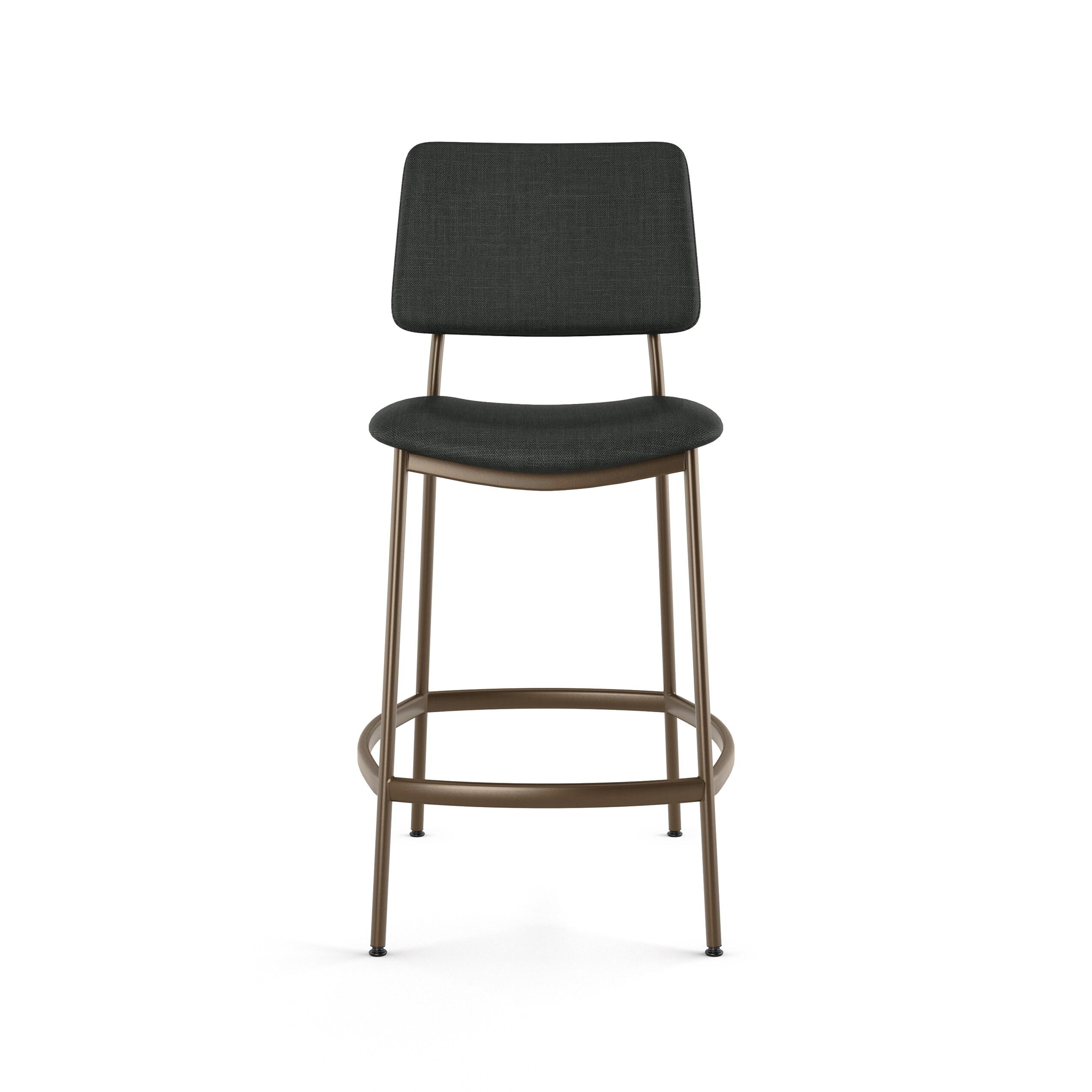 Sullivan 26" Chic Black Polyester and Bronze Metal Counter Stool
