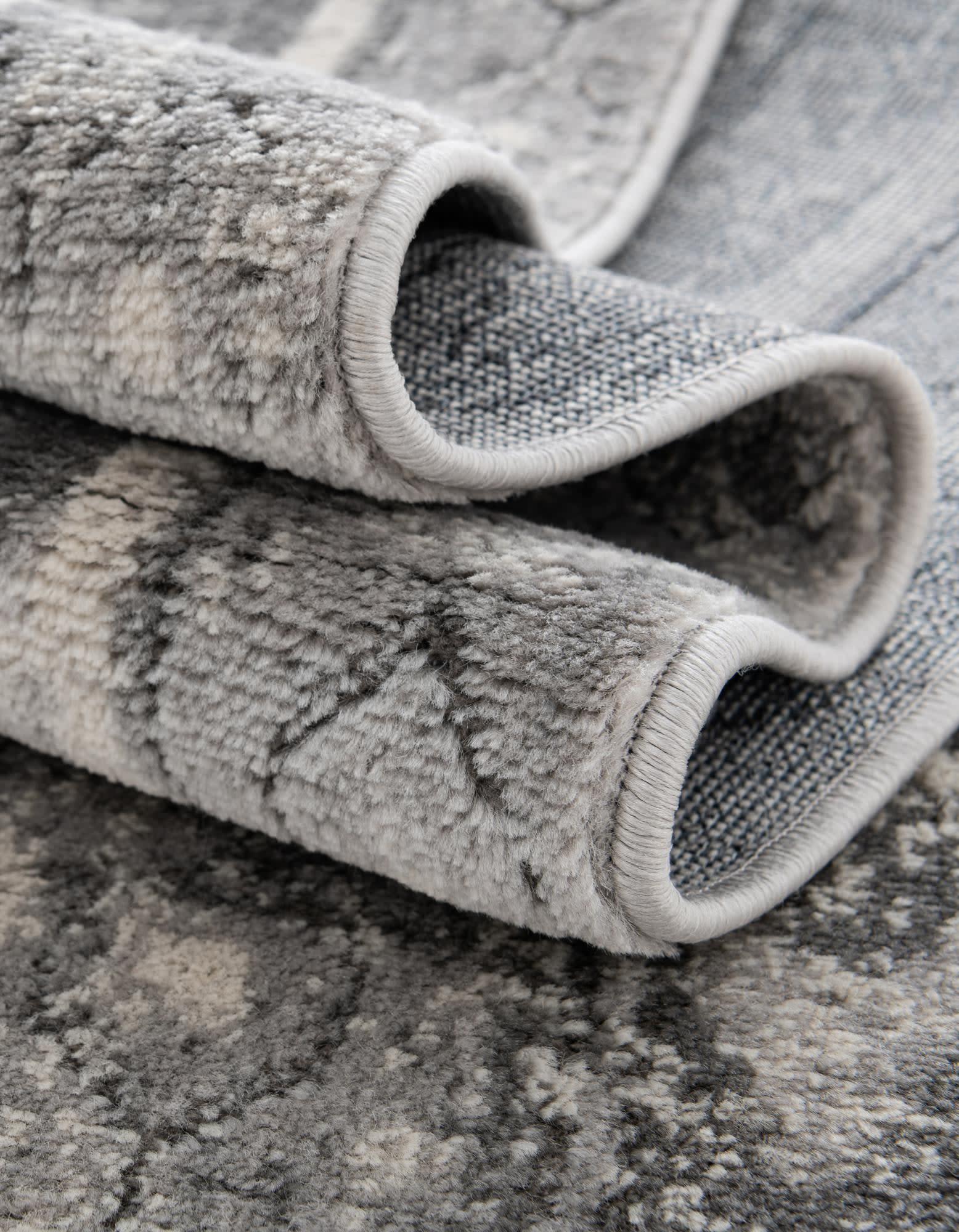 Unique Loom Portland Collection Area Rug - Depoe (4' 1" Square Gray/Ivory)