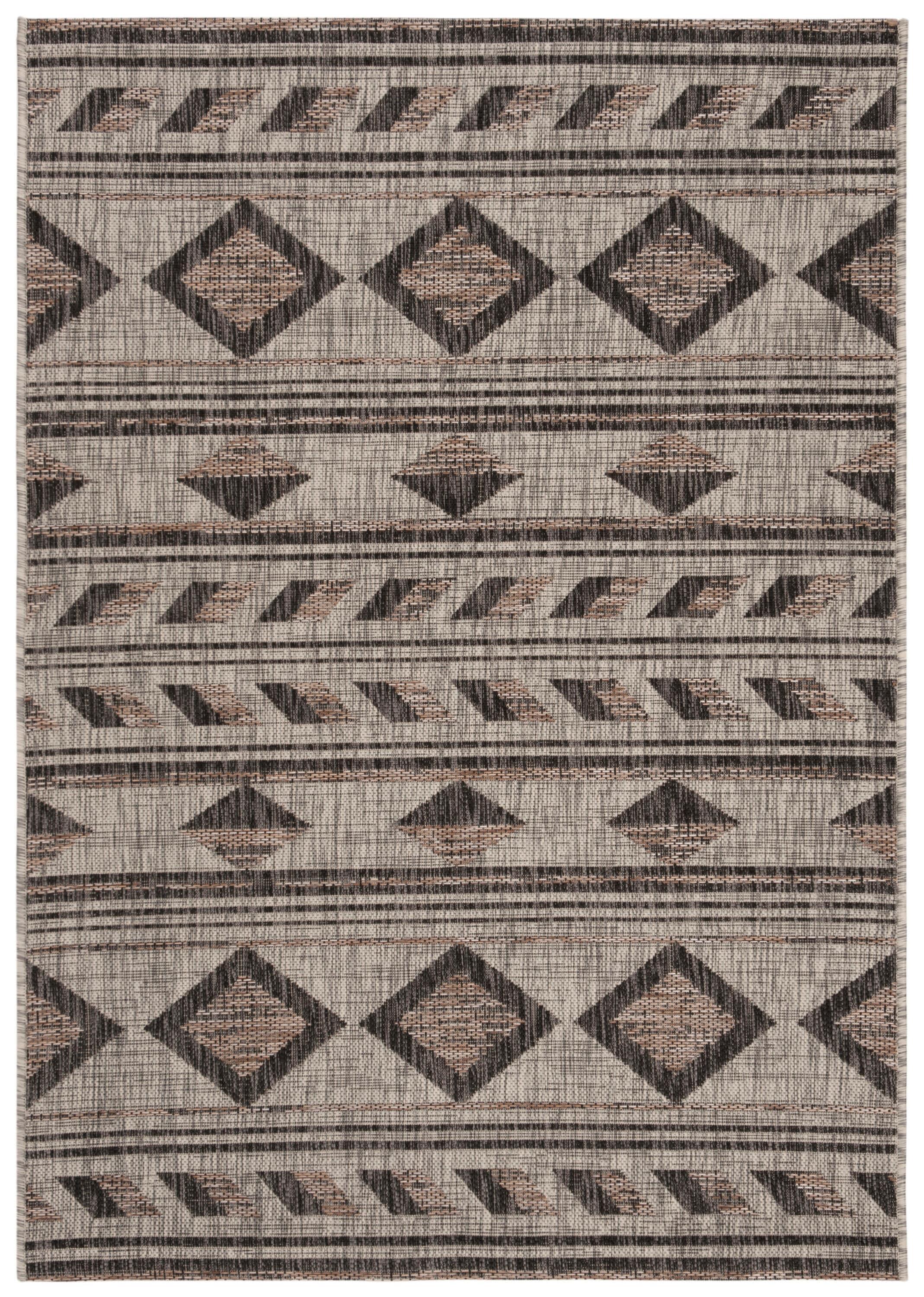 Courtyard CY8529 Power Loomed Indoor/Outdoor Area Rug - Grey/Black - 4'x5'7" - Safavieh.
