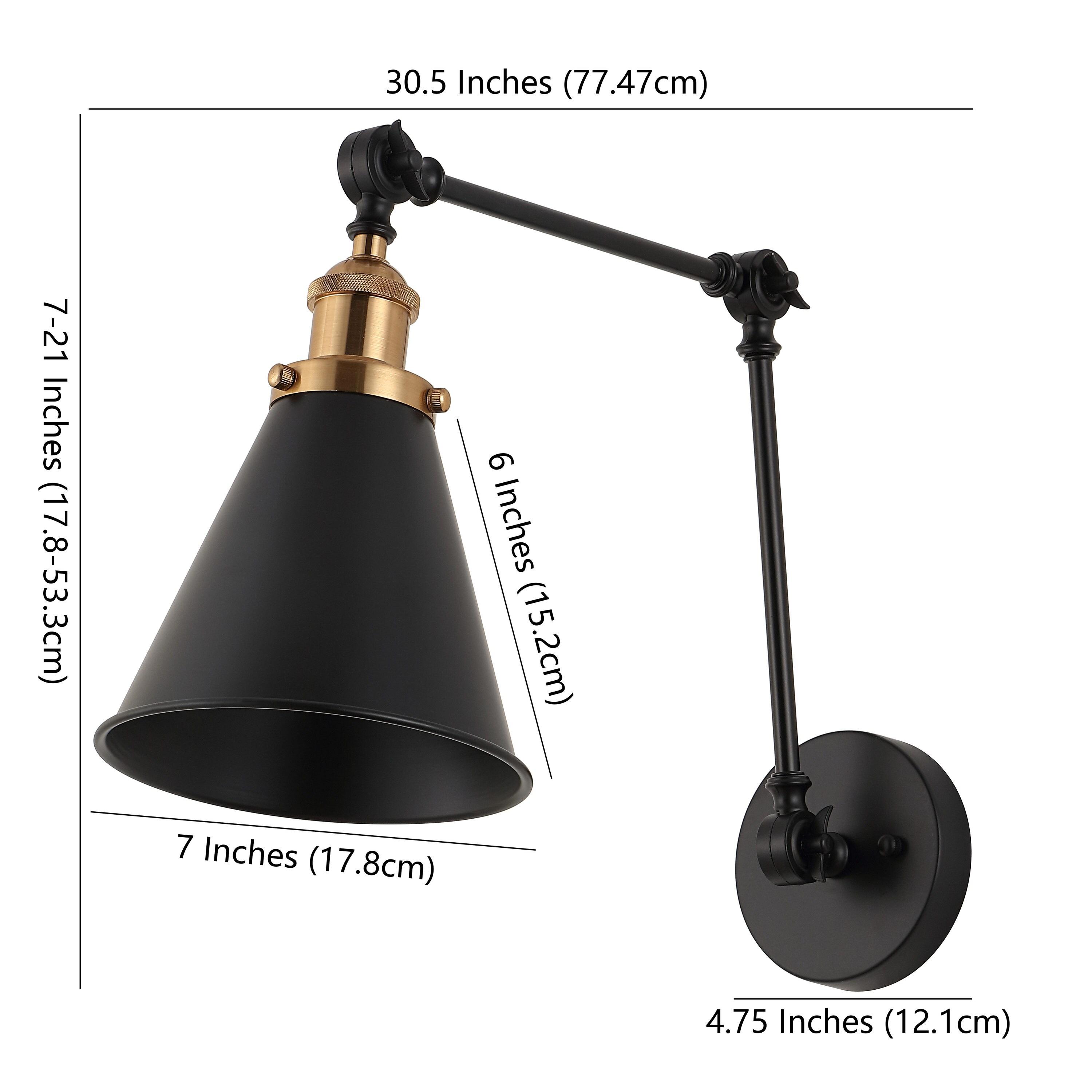 Rover 7" Adjustable Arm Metal LED Wall Sconce, Black