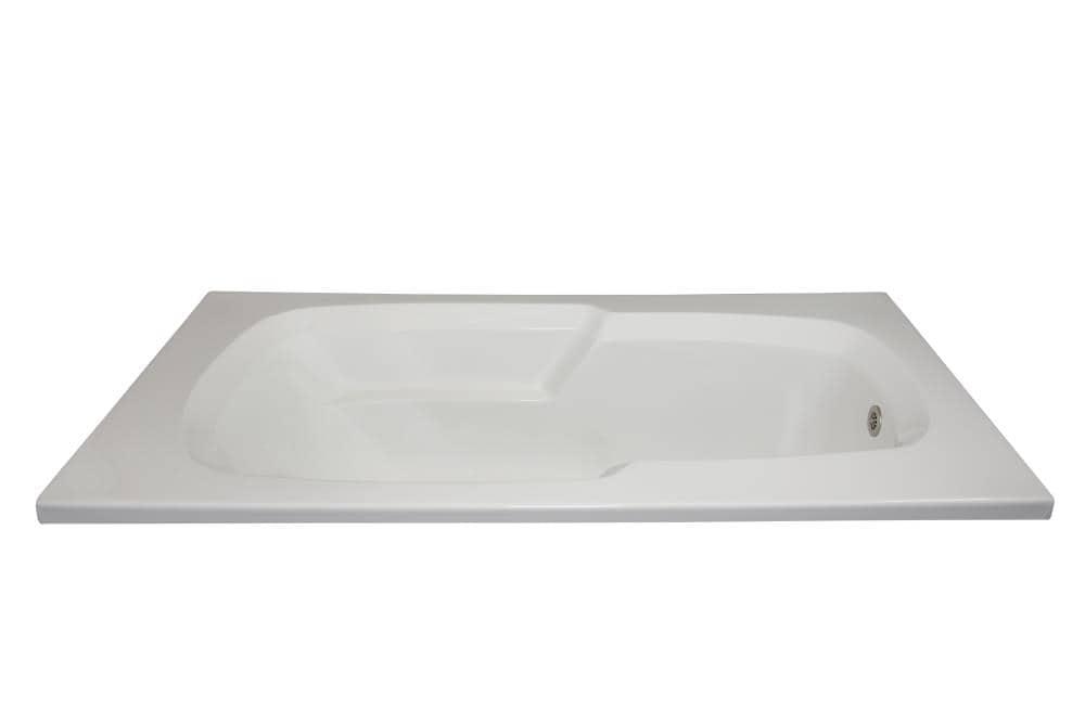 WaterTech Acrylic 72 in. x 36 in. Reversible Drain Drop-In Soaking Tub - White