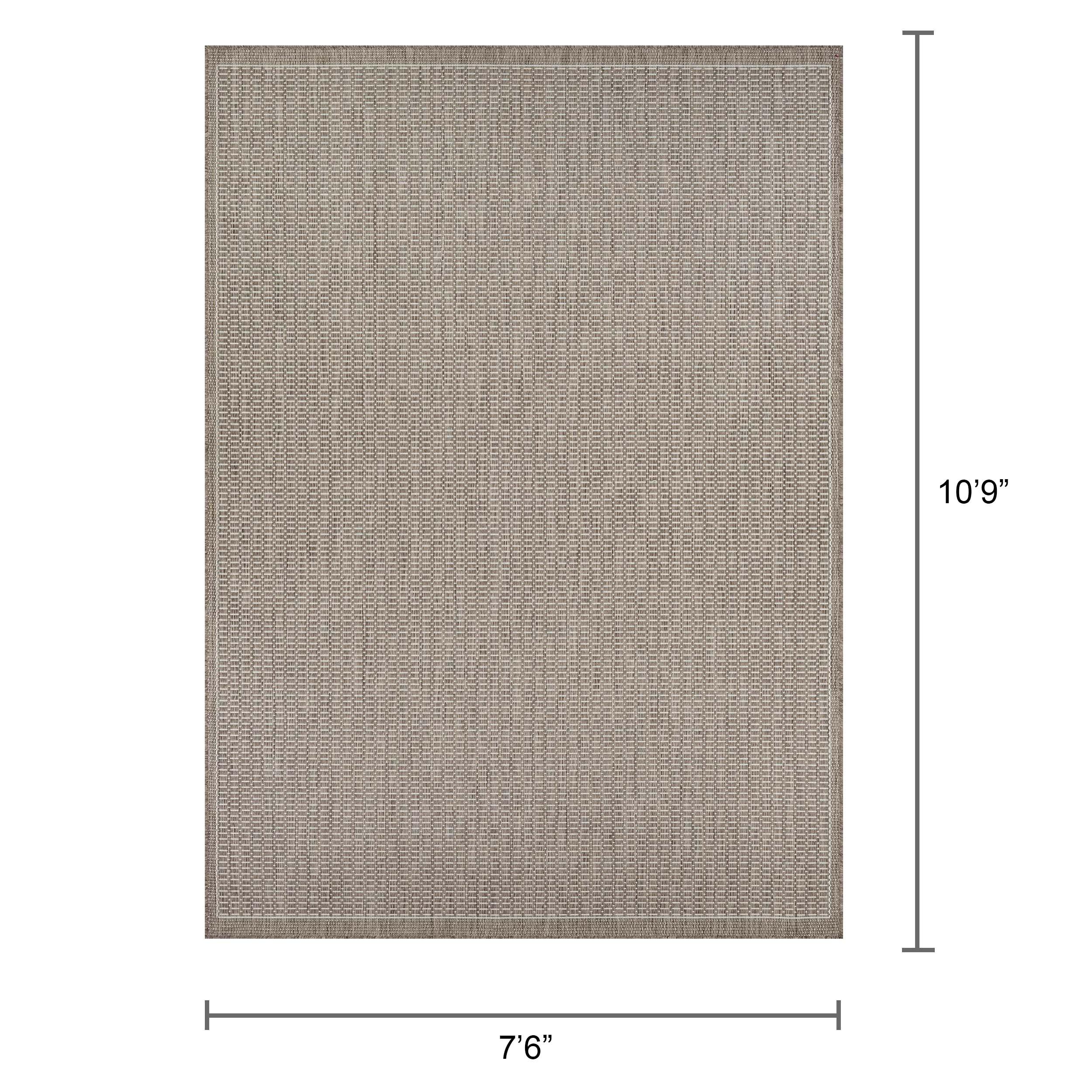 Couristan Recife Saddle Stitch Indoor /Outdoor Area Rug, Champagne- Taupe, 7'6" x 10'9"