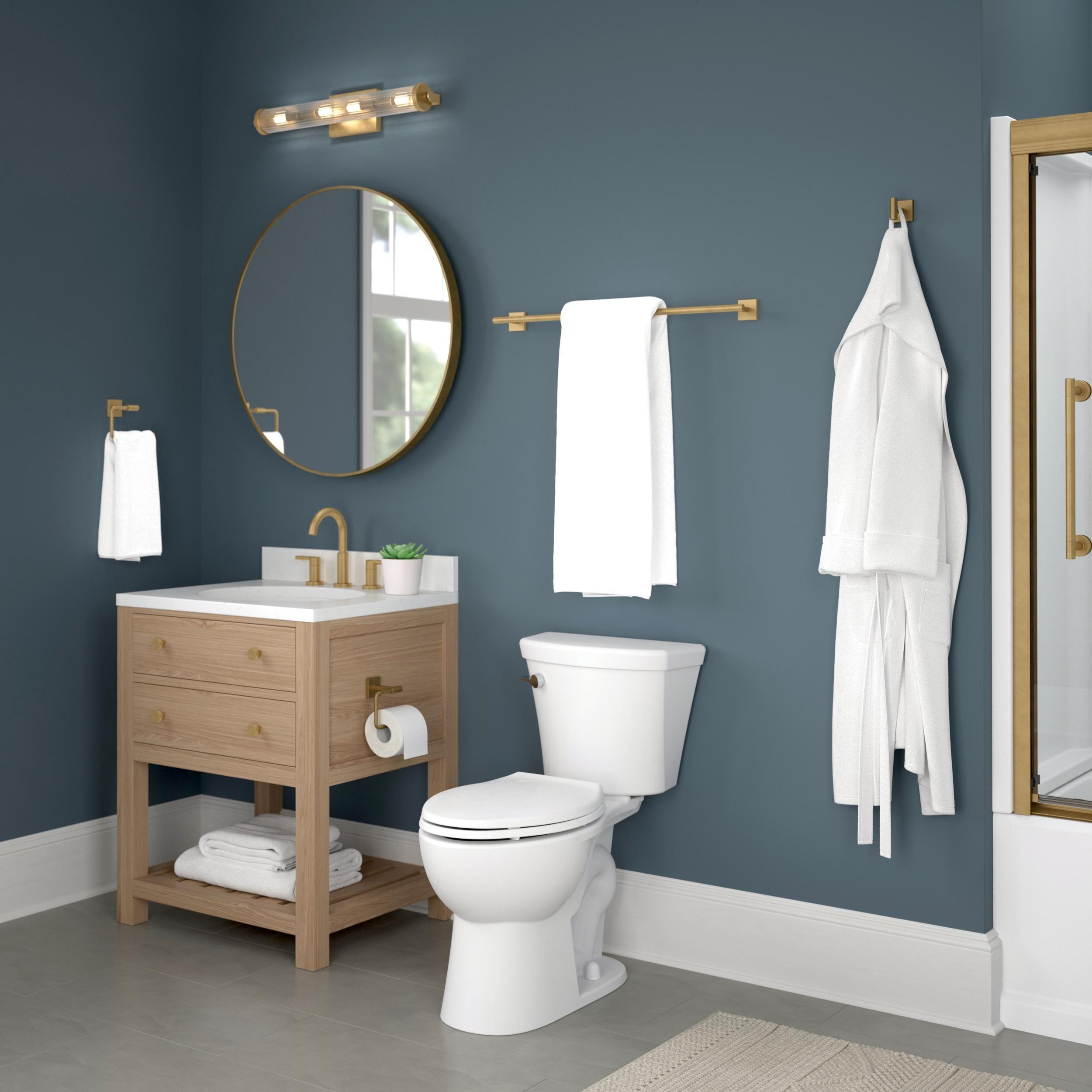 Franklin Brass Nash 4-Piece Bath Hardware Set 18" Towel Bar w/ Extender Toilet Paper Holder Towel Holder Towel Hook NASH64-SG