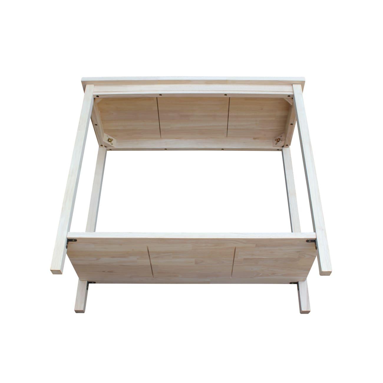 International Concepts 29" Rectangular Portman Accent Table Unfinished : Hardwood Furniture, Fixed Shelf, Dry Dust Care