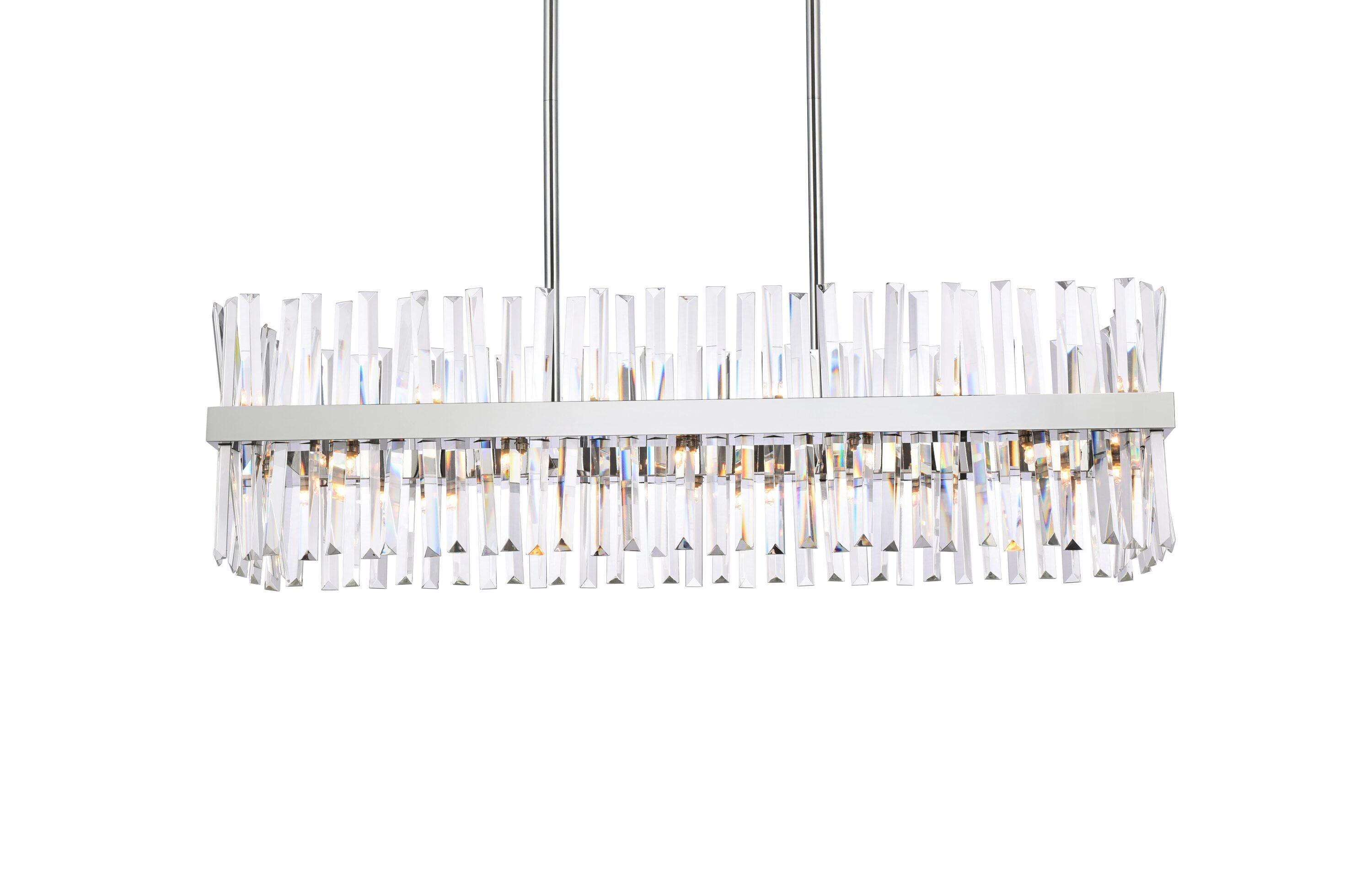 Elegant Decor Home Furnishing 24 -Light Chrome Modern/contemporary Crystal For Use in Bedrooms, Dining Rooms, Foyers, Kitchens, Living Rooms Chandelier