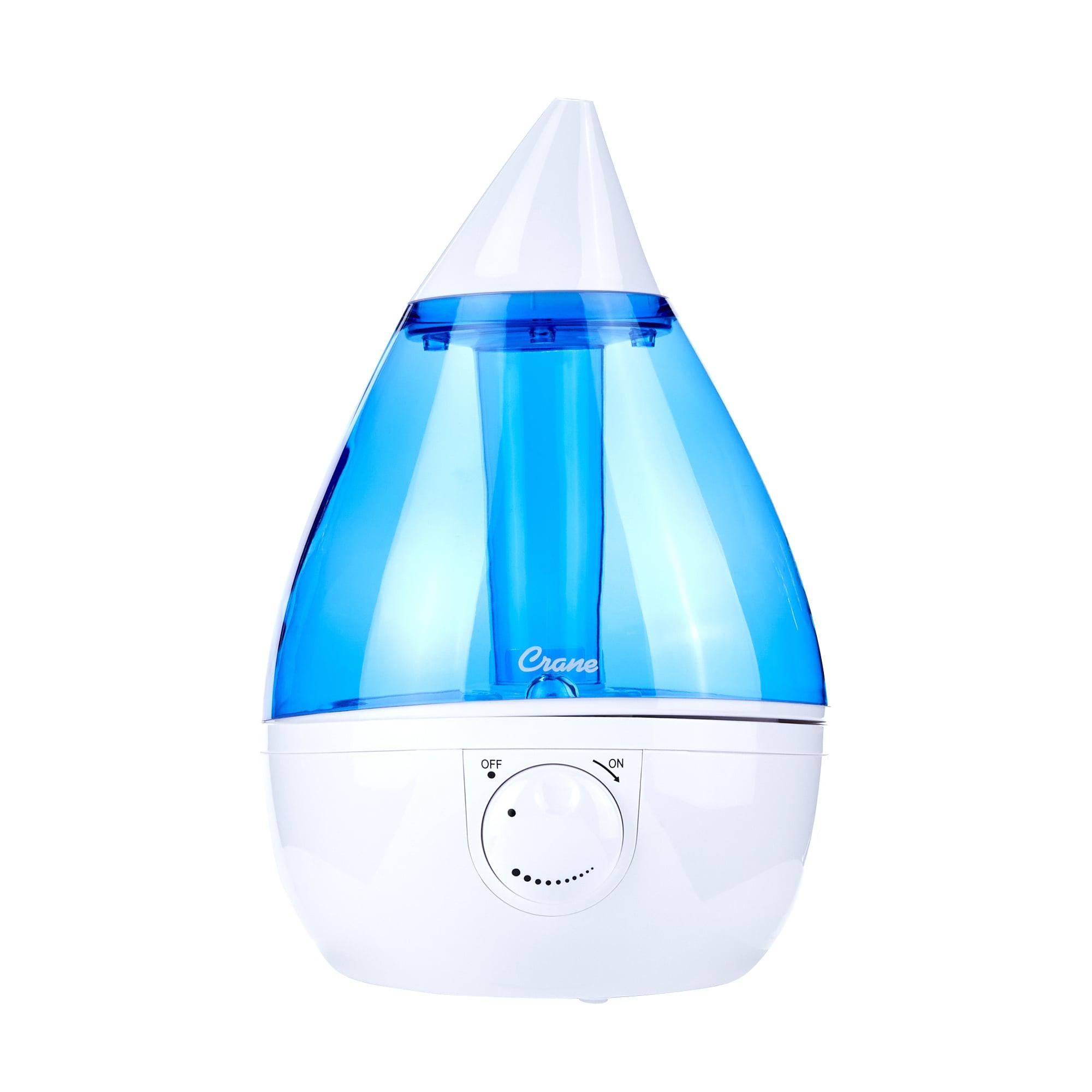 Crane USA 1 Gal. Cool Mist Ultrasonic Humidifier for Bedroom, Office, Nursery, Blue/White, Crane USA