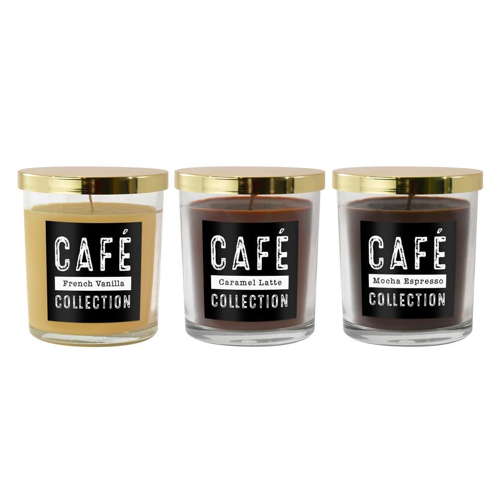LumaBase Scented Coffee Collection Wax Candles - Set of 3 | Aromatic Home Fragrance