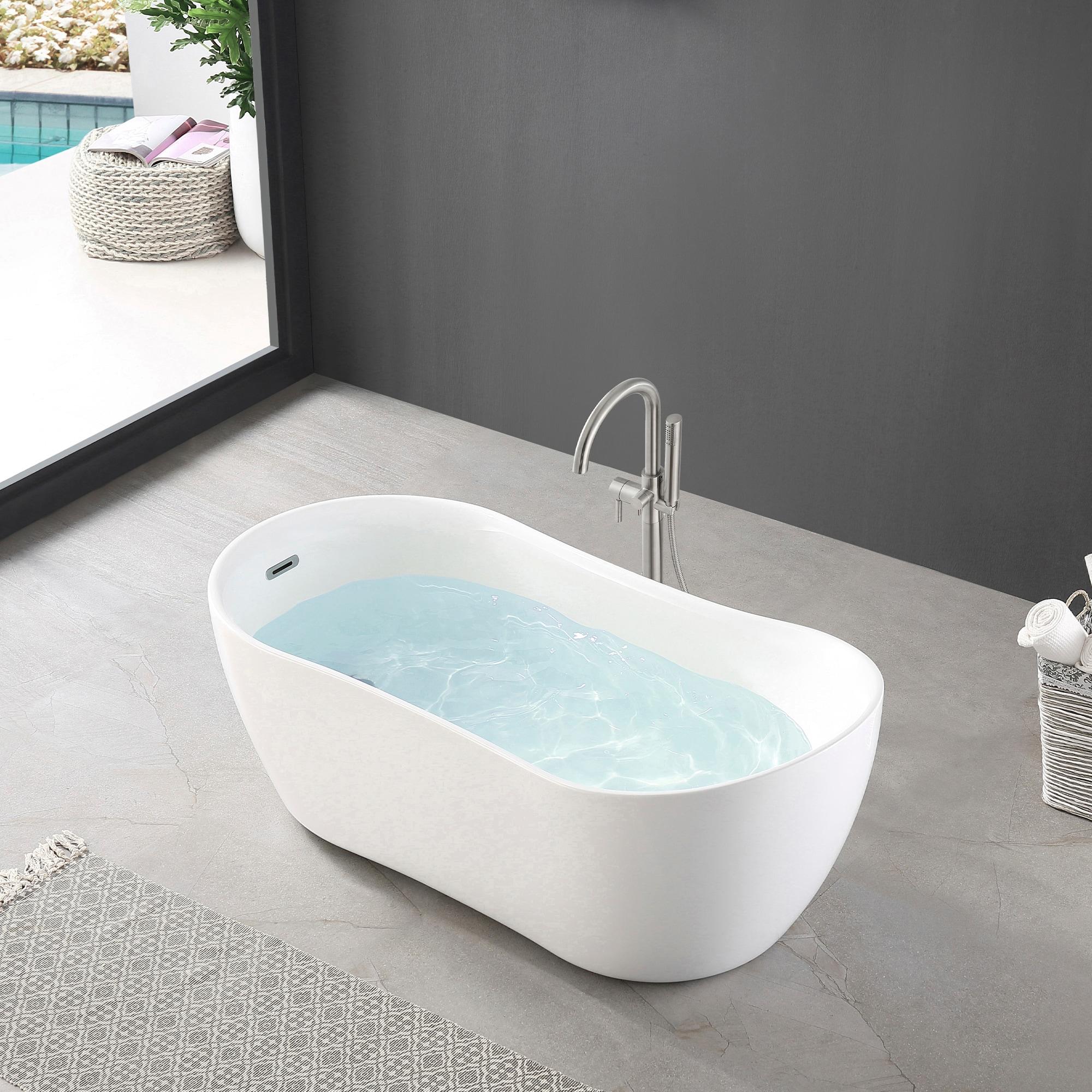 Isaac 29.02'' x 58.27'' Freestanding Soaking Acrylic Bathtub