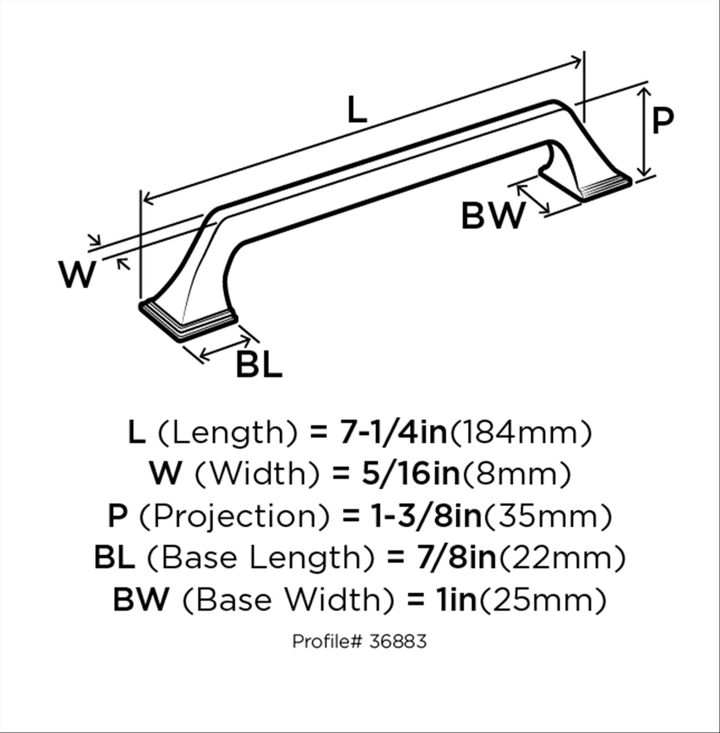 Amerock Exceed 6-5/16 inch (160mm) Center-to-Center Champagne Bronze Cabinet Pull