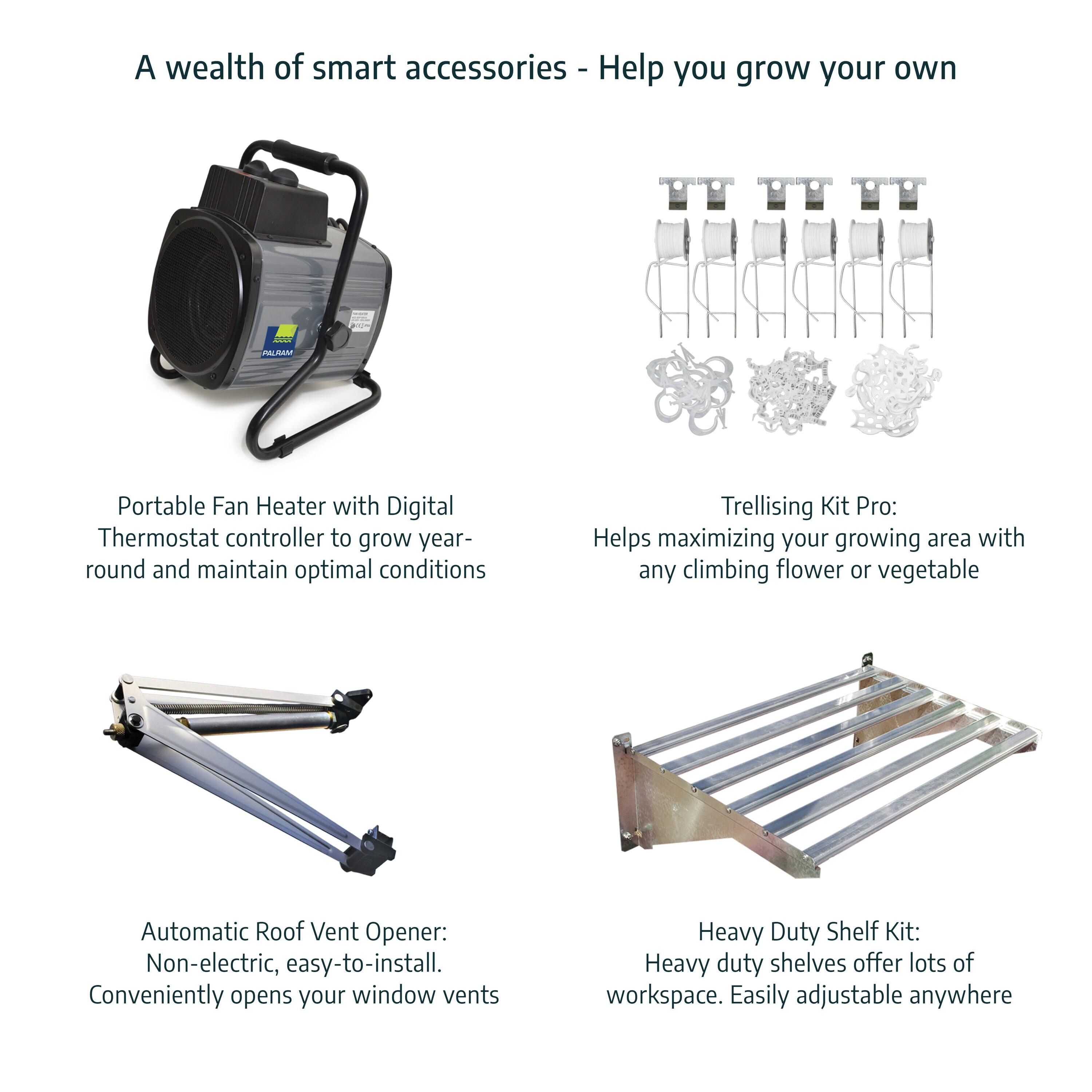 Canopia Palram - Canopia Oasis 12' x 10' Hexagonal Walk-In Hobby Polycarbonate Aluminum Frame Greenhouse Outdoor Living Structure - Gray