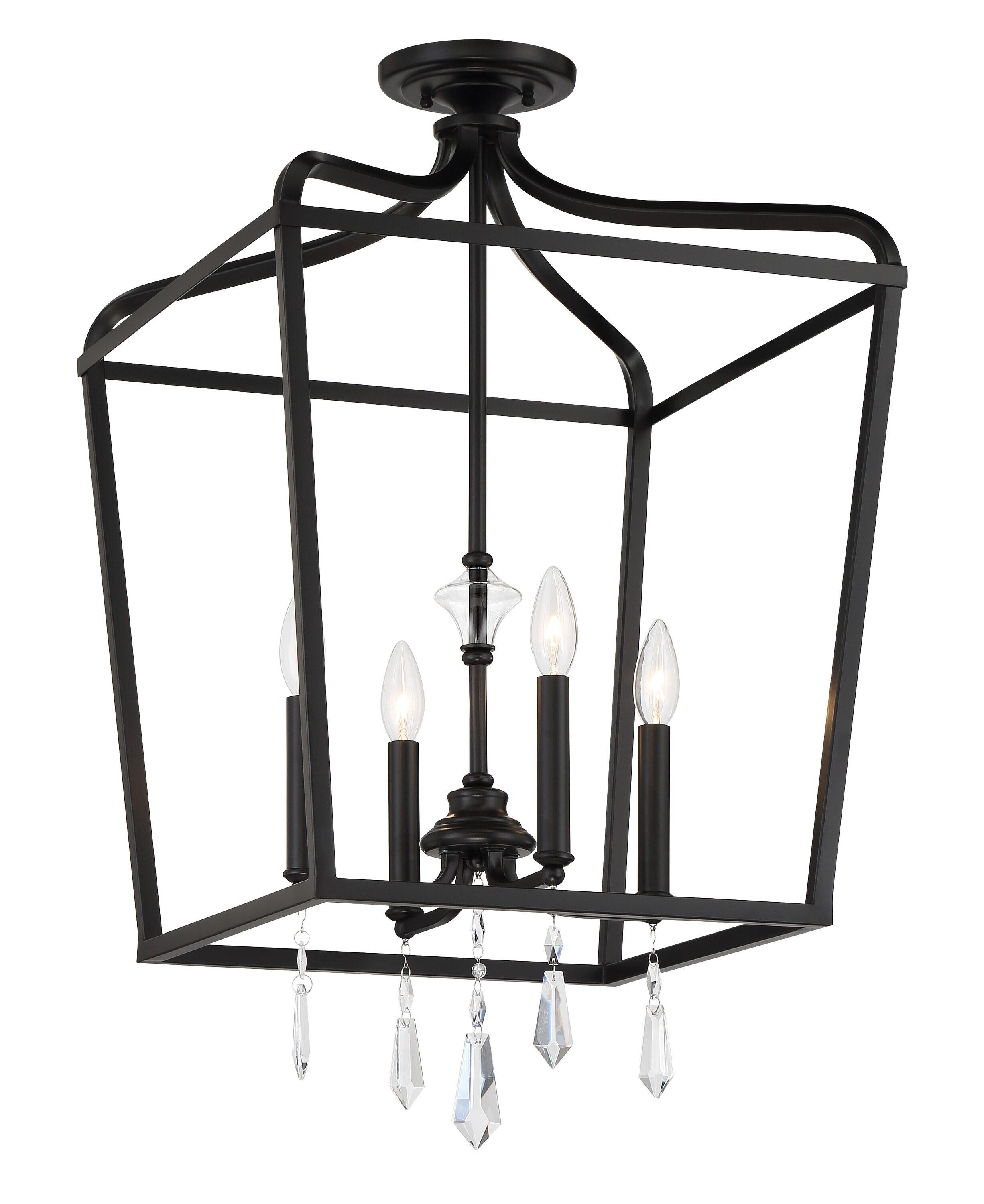 4 - Light Dimmable Lantern Geometric Chandelier