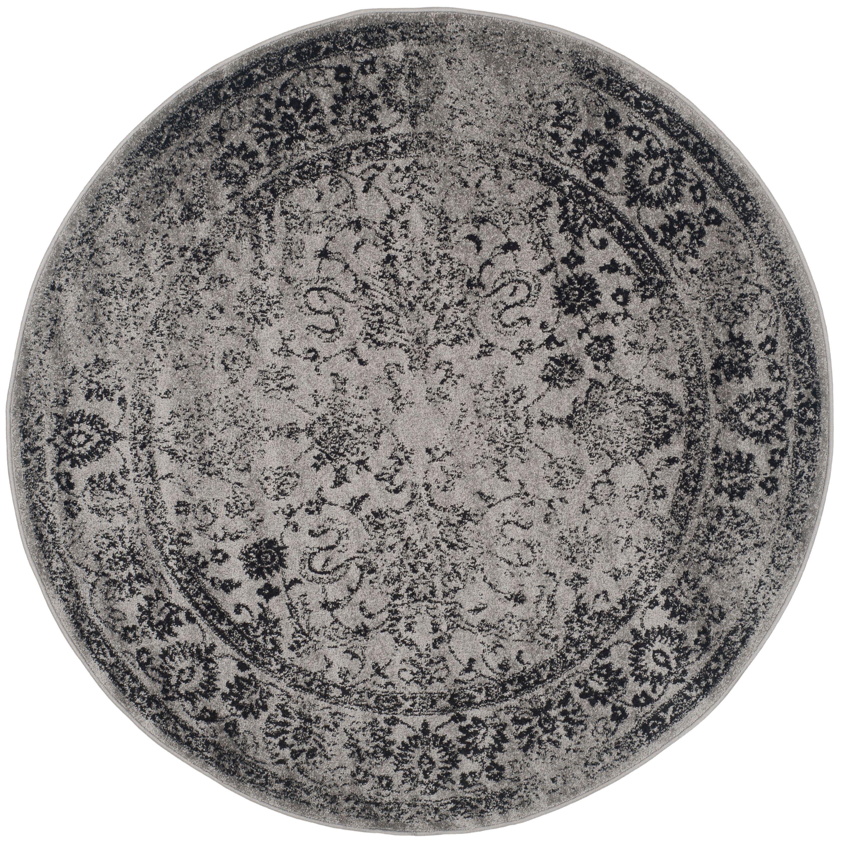 SAFAVIEH Adirondack Wyatt Traditional Area Rug, Grey/Black, 10' x 10' Round
