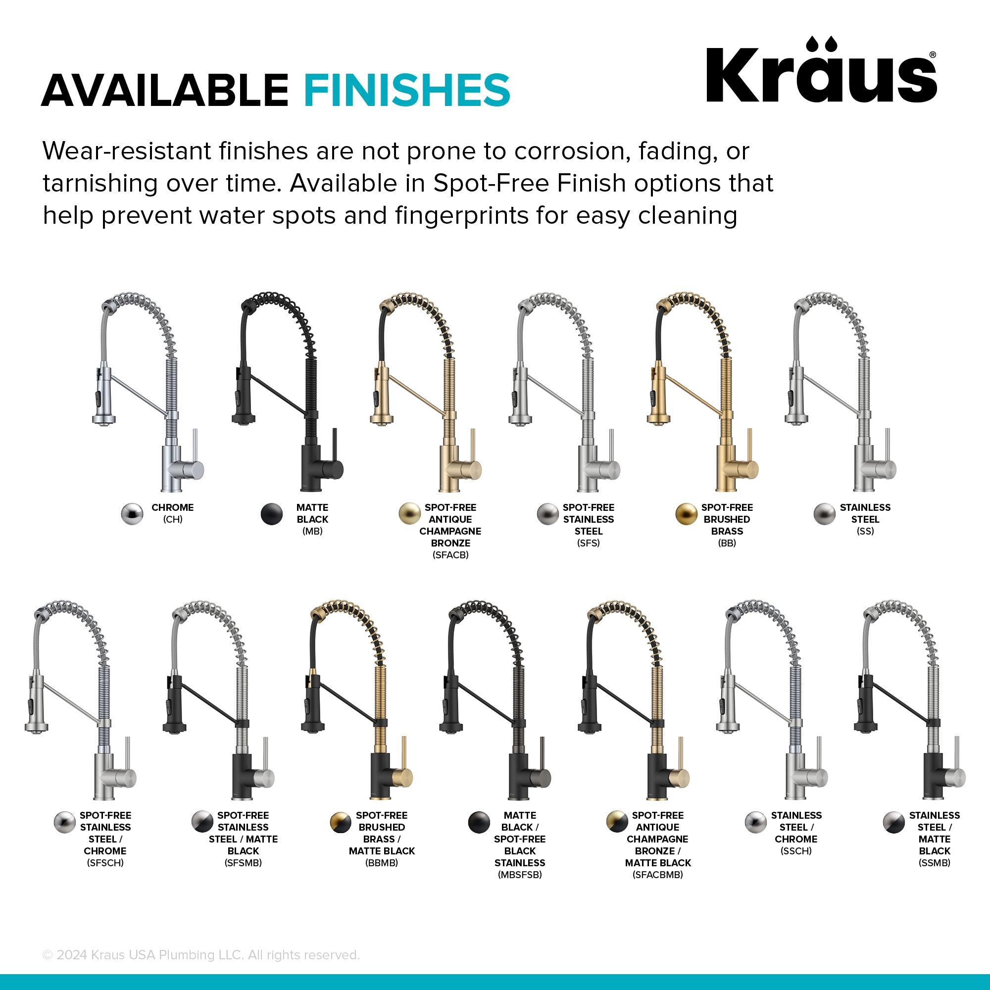 KRAUS Bolden Commercial Style 2-Function Single Handle Pull Down Kitchen Faucet