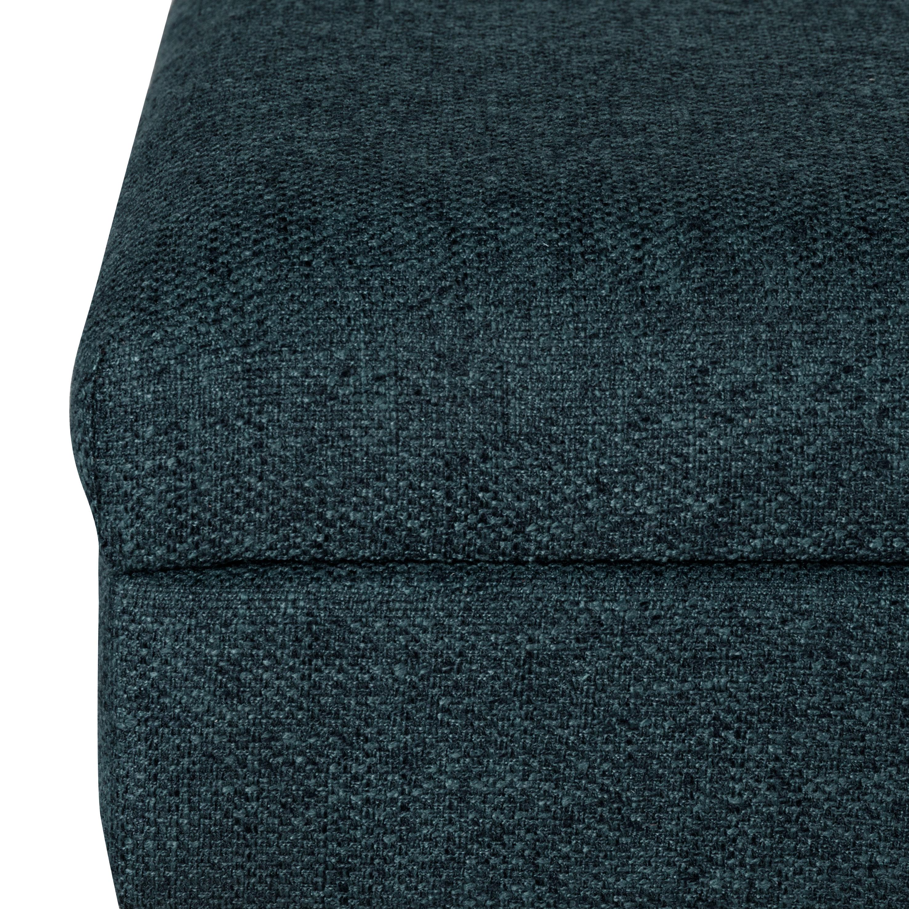 HomePop Storage Bench Navy: Upholstered Ottoman with Foam Cushion, Mid-Century Modern Bedroom Furniture with Storage, No Assembly Required