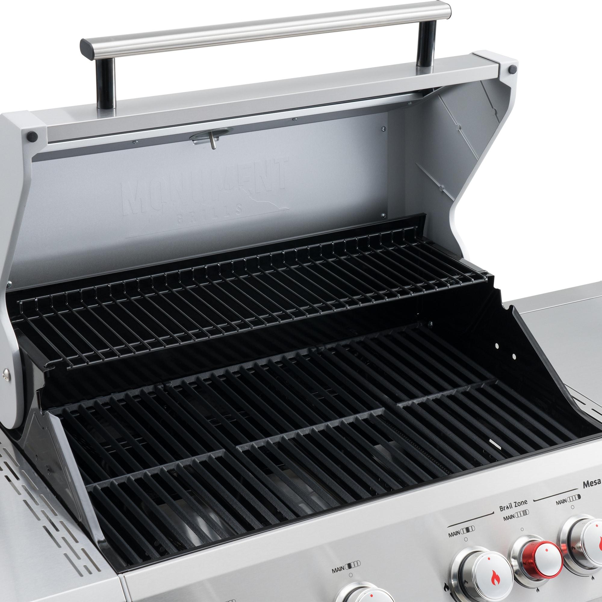 Monument Grills Mesa 415BZ,4-Burner Liquid Propane Infrared Gas Grill with Side Burner and Cabinet, 62,000 BTU – Perfect for Family BBQs