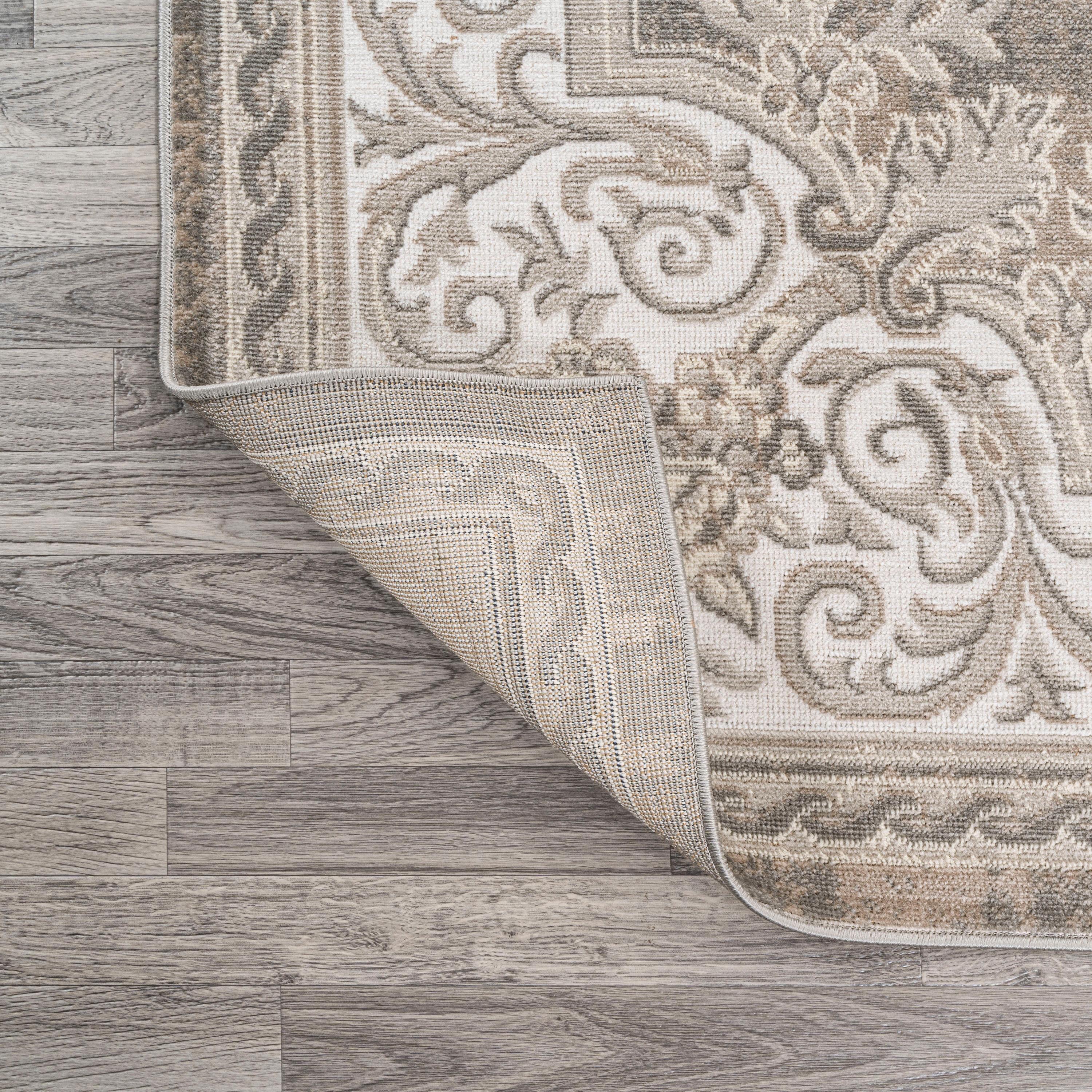 JONATHAN Y Rosalia Cottage Medallion Gray/Ivory 5 ft. x 8 ft. Area Rug