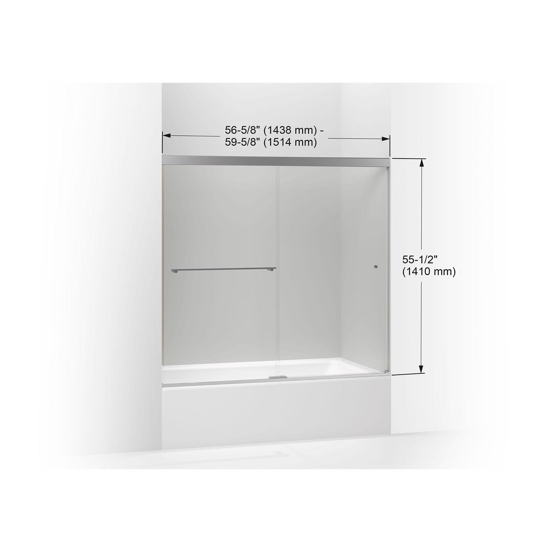 Revel 59.63'' x 55.5'' Double Sliding Bath Door with CleanCoat® Technology