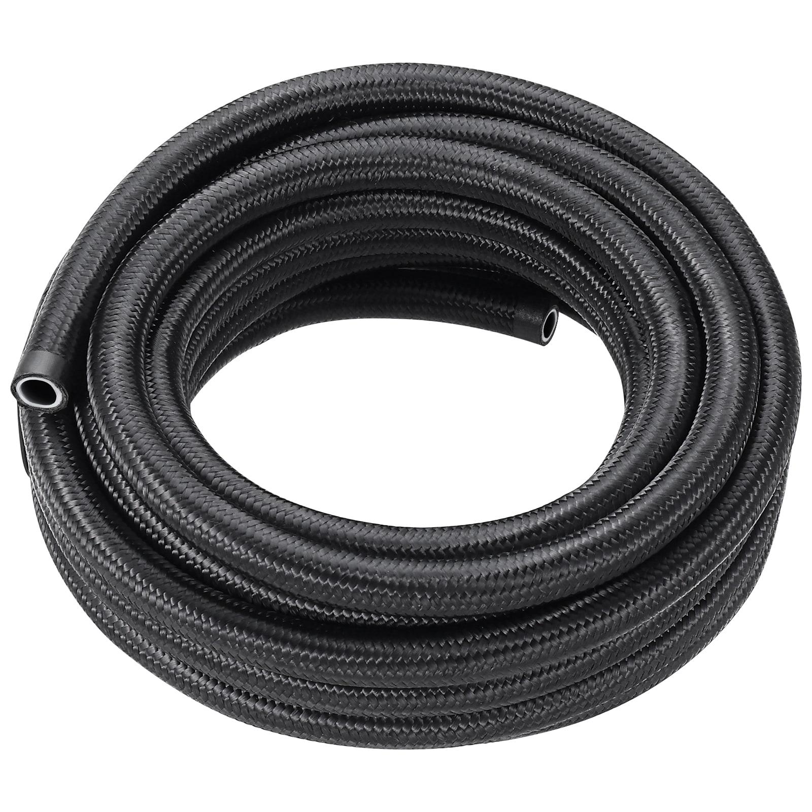 6AN Fuel Line Kit, 25 FT Fuel Hose Kit, 5/16" Nylon Stainless Steel Braided PTFE Fuel Line Kit, E85/Oil/Gas/Diesel Hose End Fitting Kit, with 15 PCS Swivel Fitting Adapter