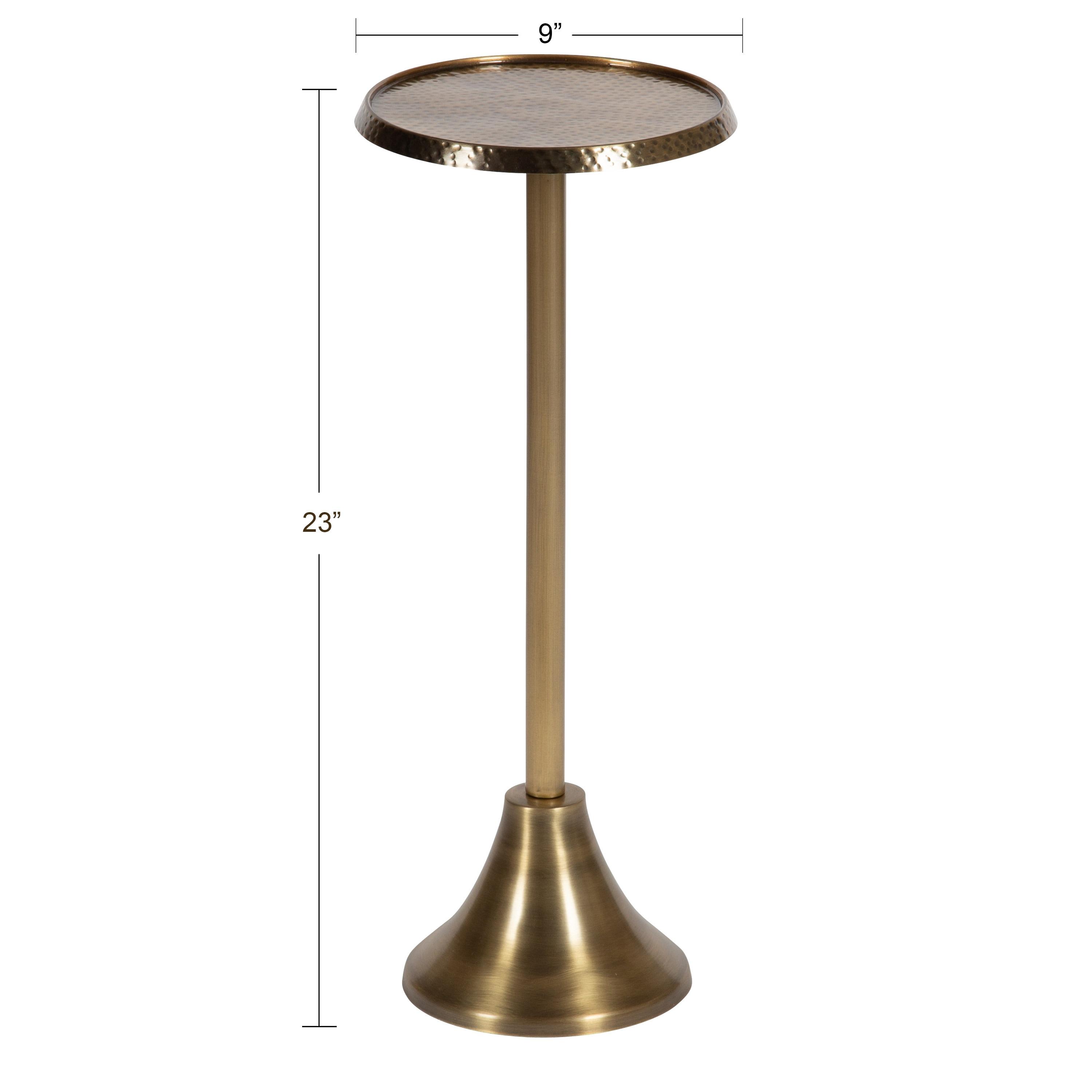 Kate and Laurel Sanzo Round Metal Drink Table, 9x9x23, Gold