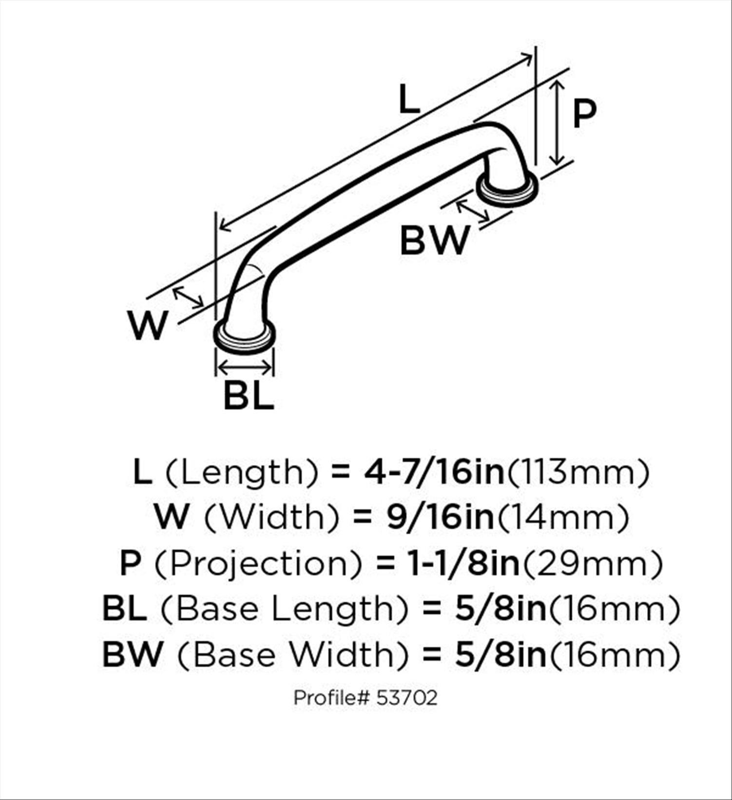 Amerock Kane 3-3/4 inch (96mm) Center-to-Center Polished Nickel Cabinet Pull