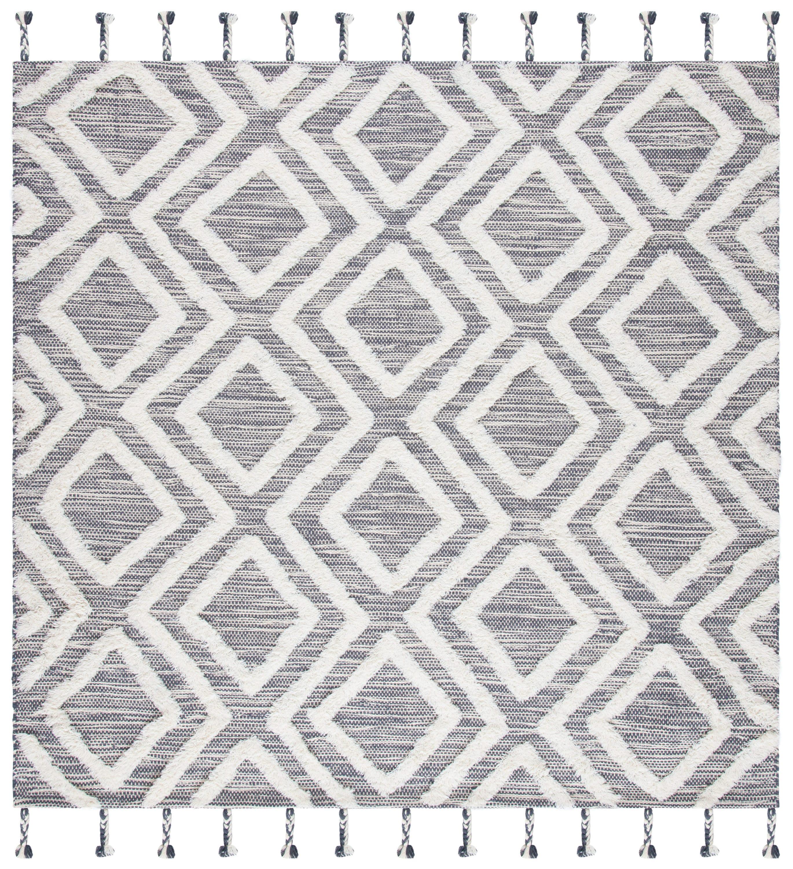 Kenya KNY331 Hand Tufted Area Rug - Grey/Ivory - 7'x7' - Safavieh.