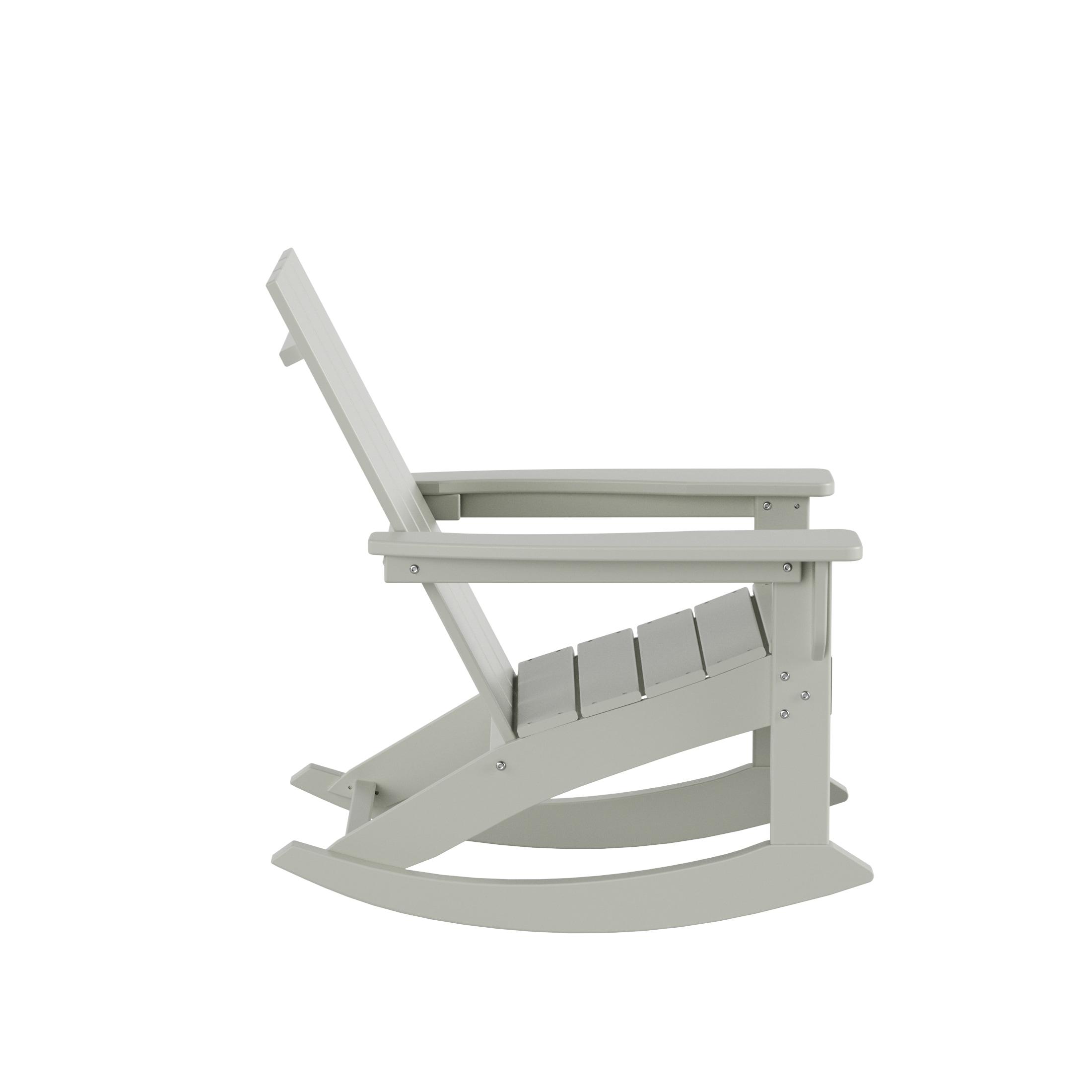 Polytrends  Shoreside Modern Eco-Friendly All Weather Poly Adirondack Rocking Chair Sand