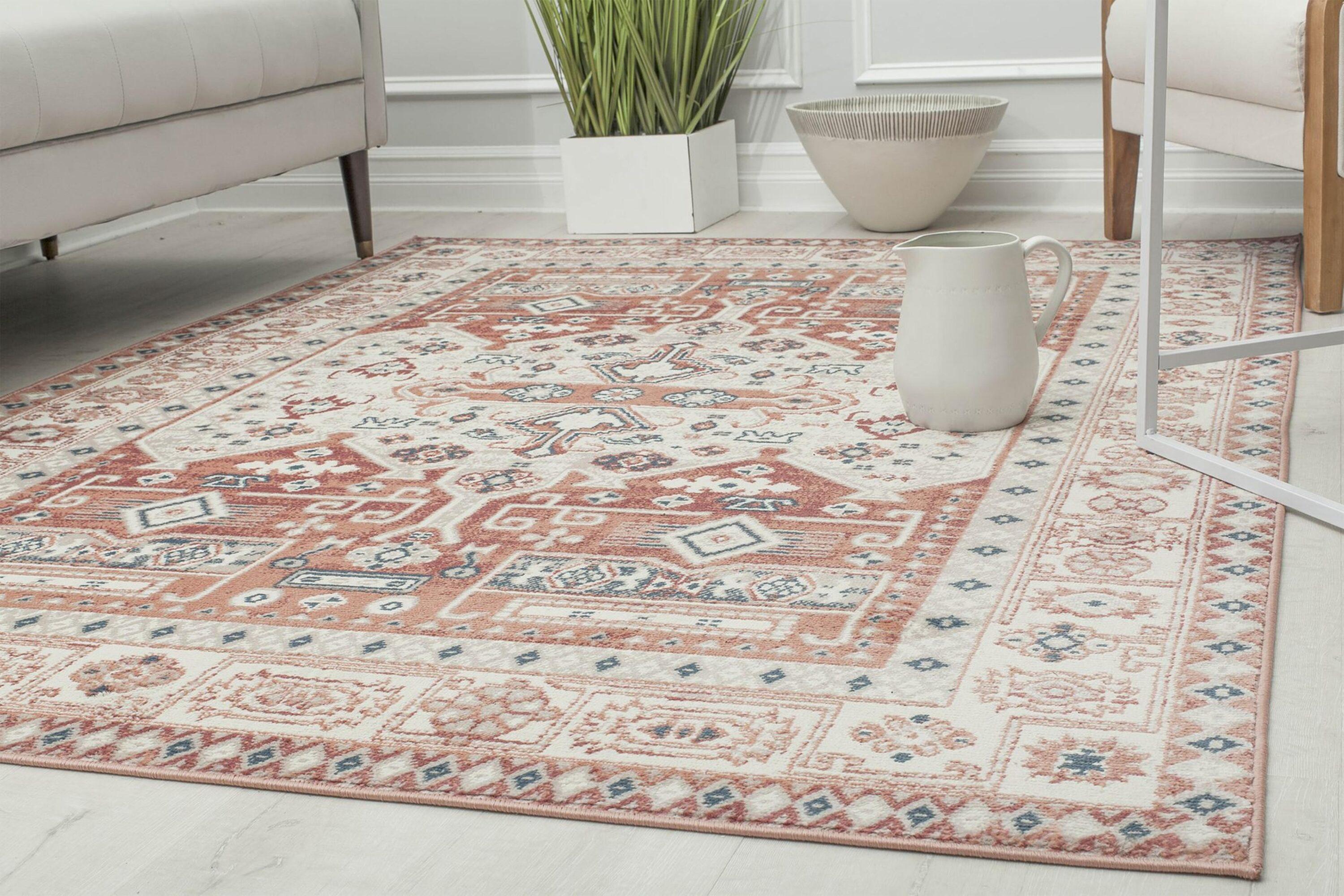 Rugs America Gallagher GL60A Sangria Koti Vintage Transitional Orange Area Rug for Dining Room Rug Neutral Rug Living Room Rug Kitchen, 2'6"x4'