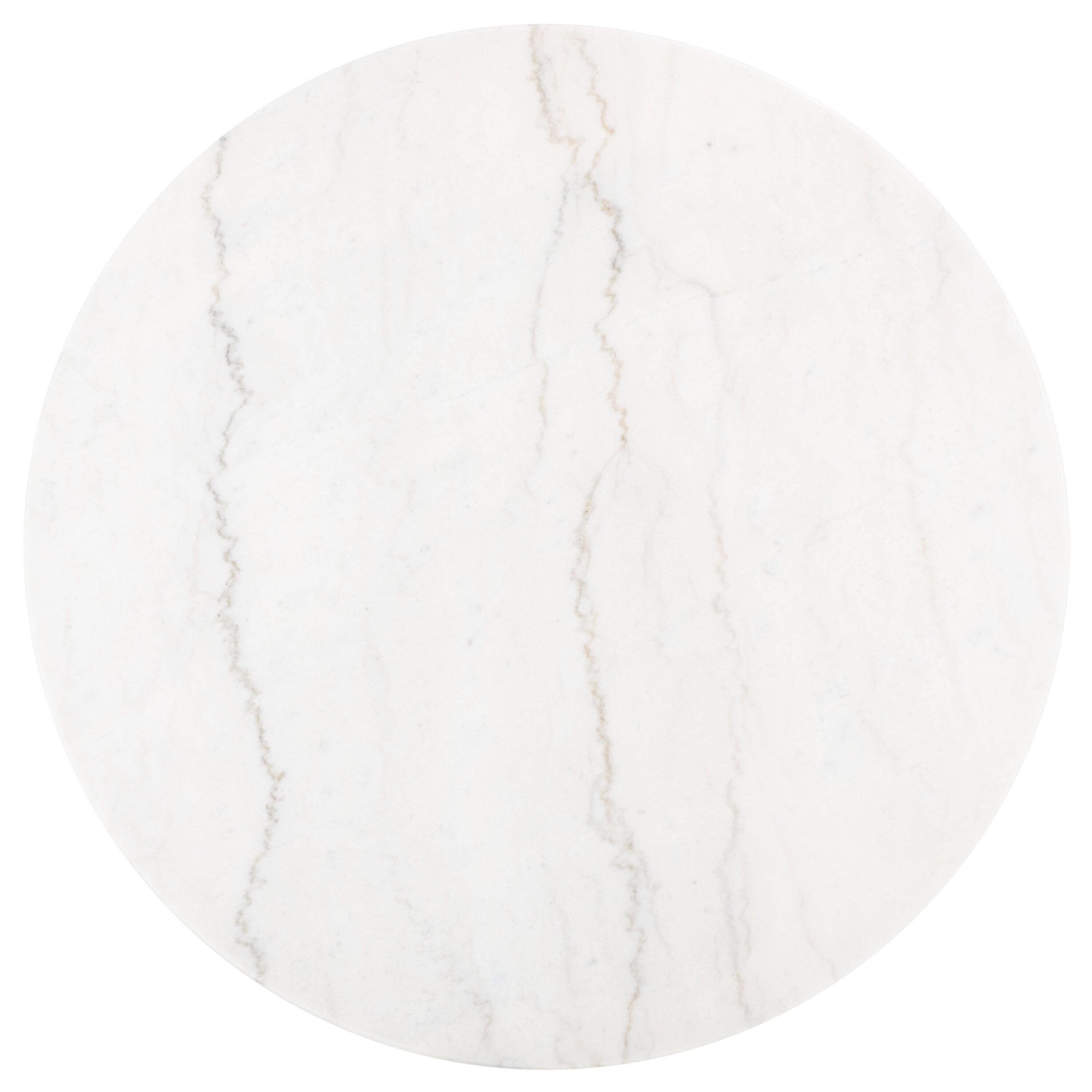 SAFAVIEH Maja Round Marble Coffee Table, Marble/Walnut