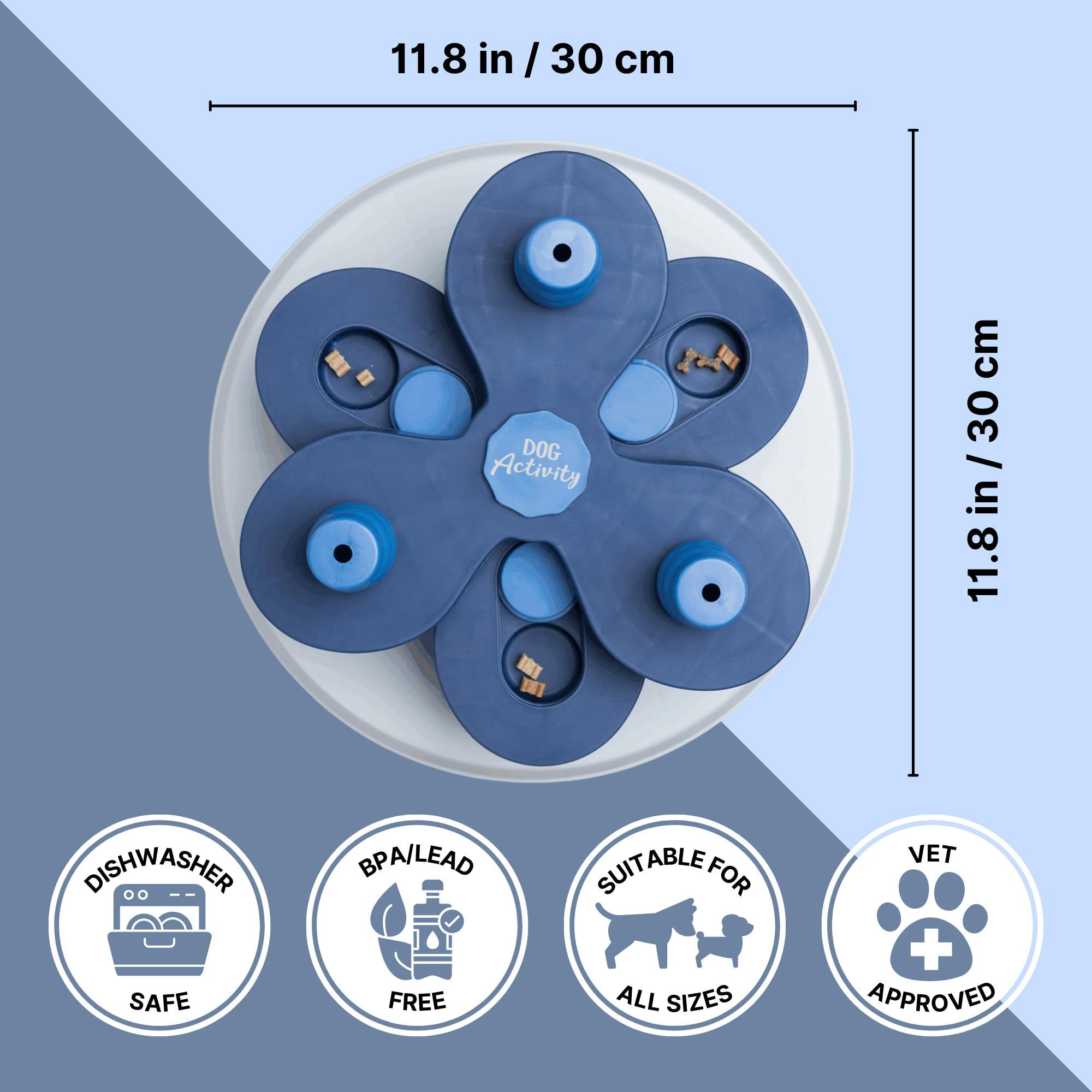 TRIXIE Dog Activity Flower Strategy Game, Level 3, Advanced Dog Puzzle Toy, Treat Dispenser