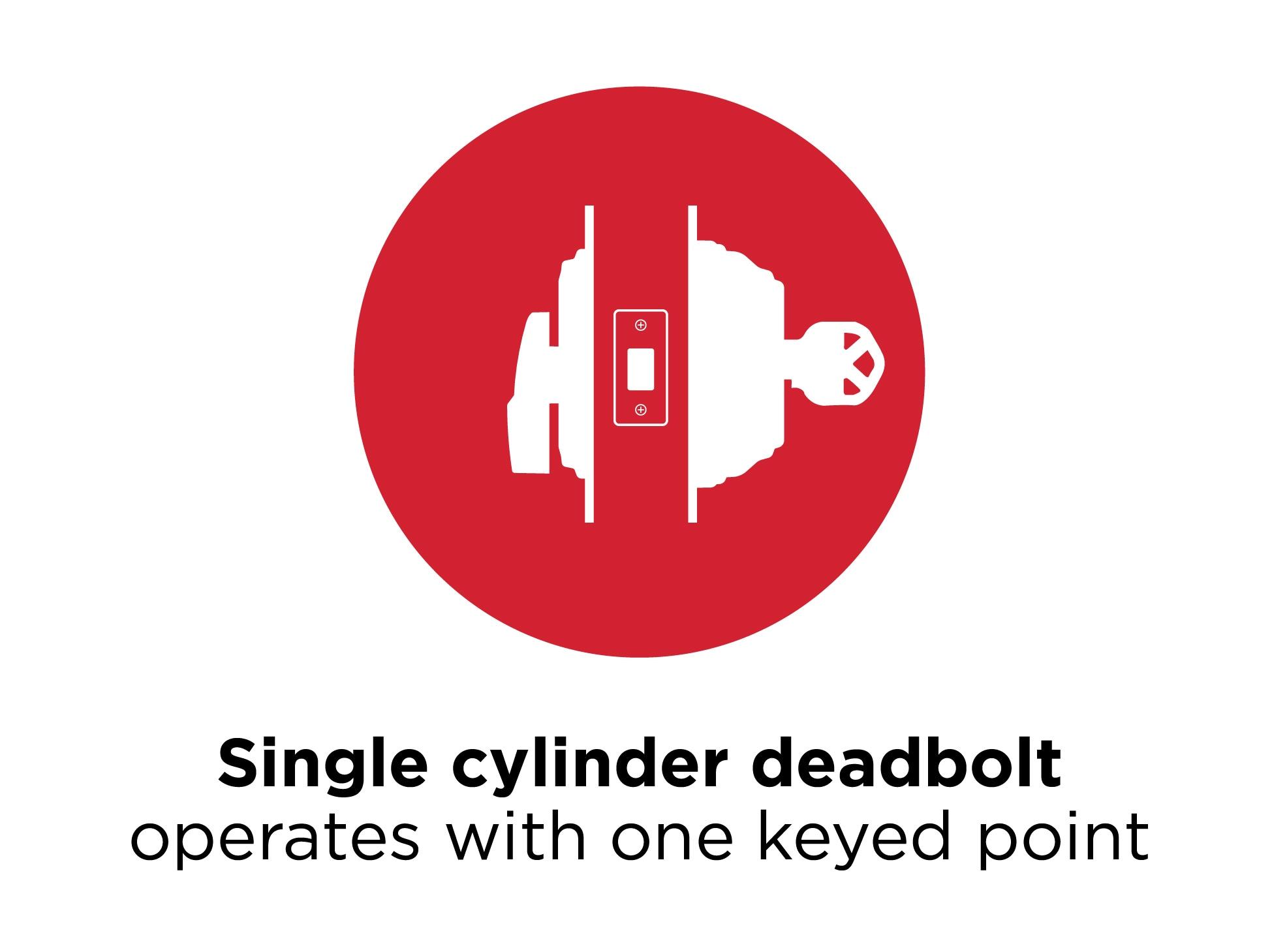 258 Uptown Round Keyed One Side Low Profile Deadbolt featuring SmartKey Security™ in Satin Nickel