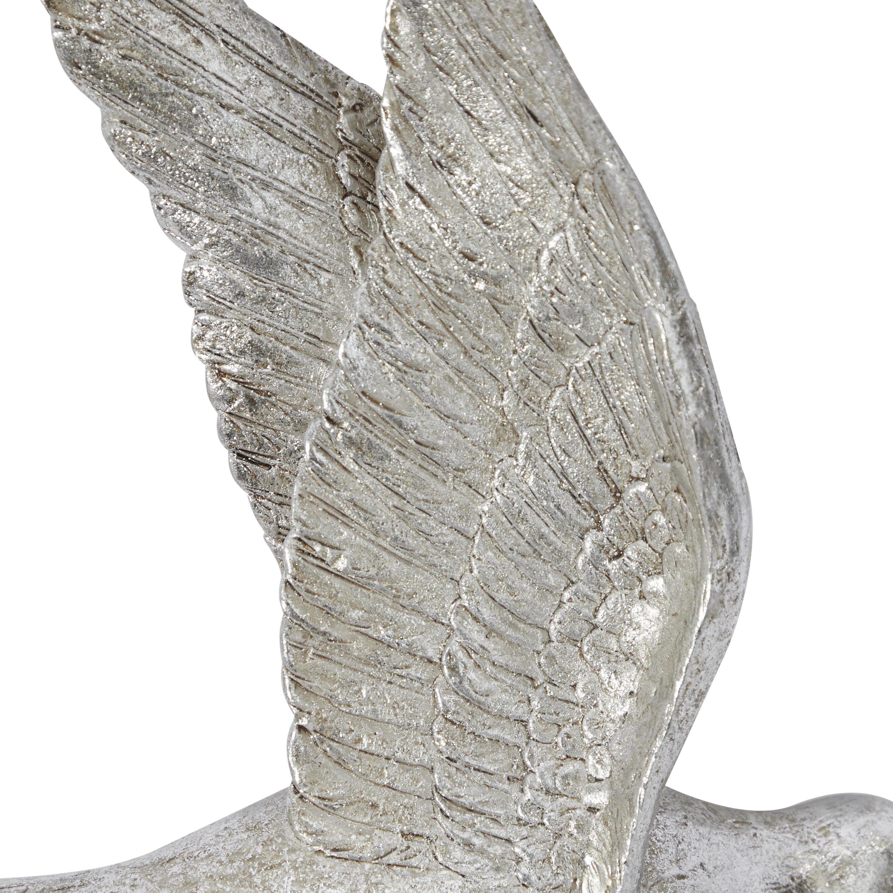 DecMode Silver Polystone Metallic 3D Sculpted Bird Wall Decor (3 Count)