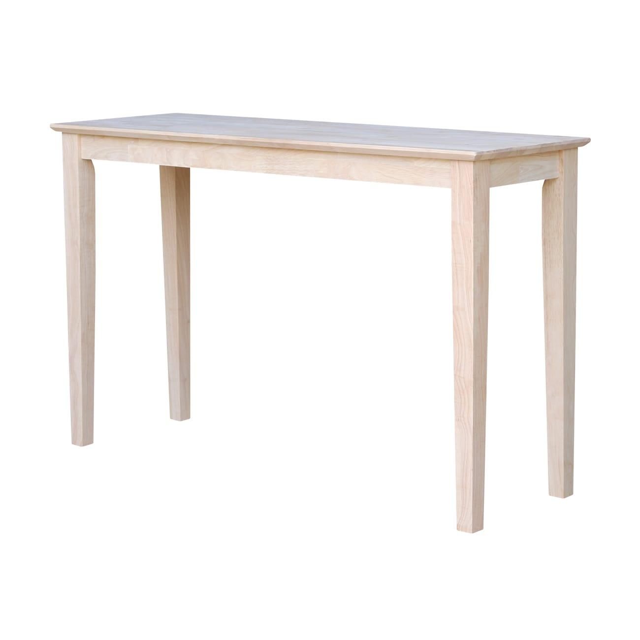 International Concepts 48" Shaker Table Unfinished: Hardwood Entryway Furniture, Spot Clean, No Warranty