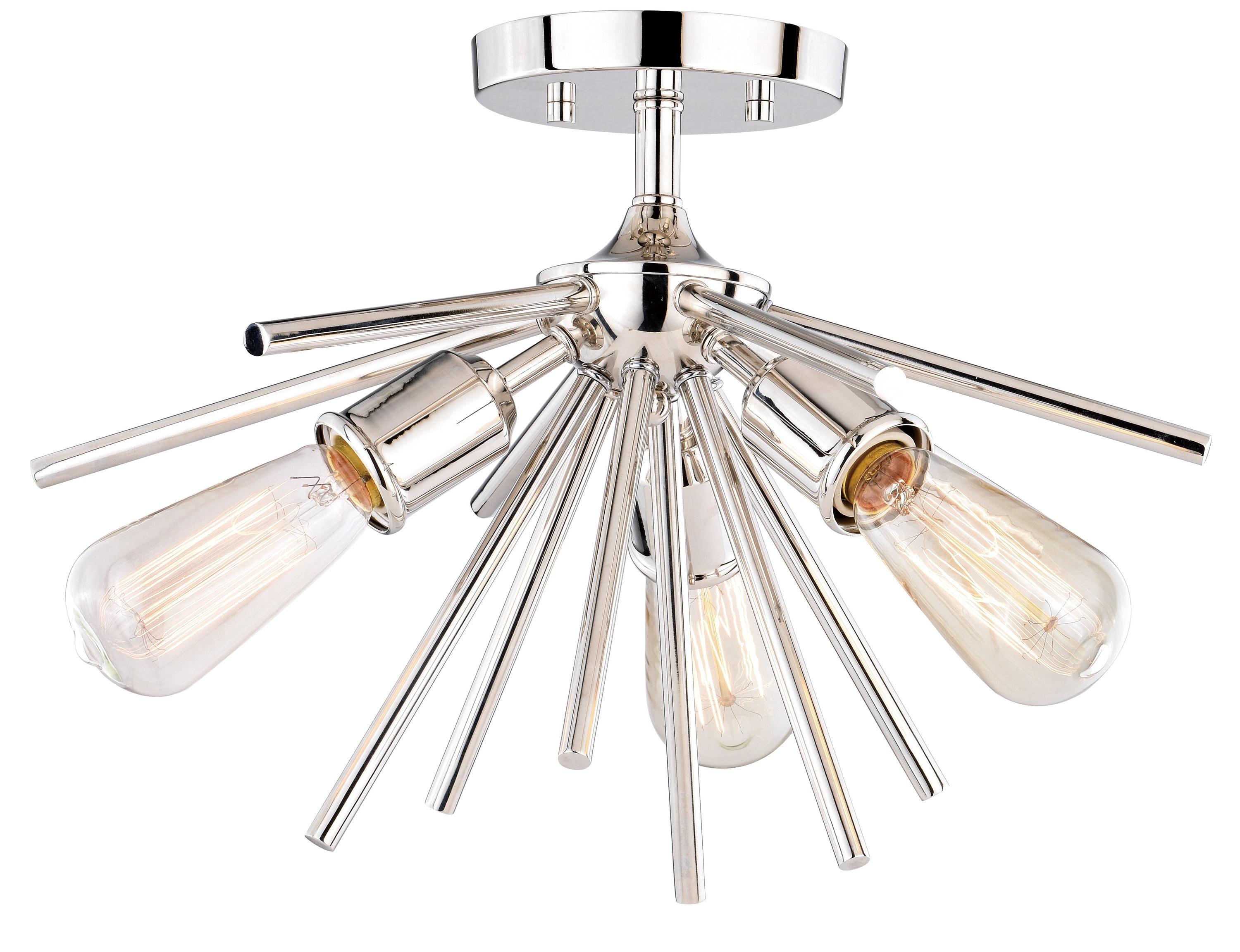 Vaxcel Estelle 3 - Light Flush Mount in  Polished Nickel
