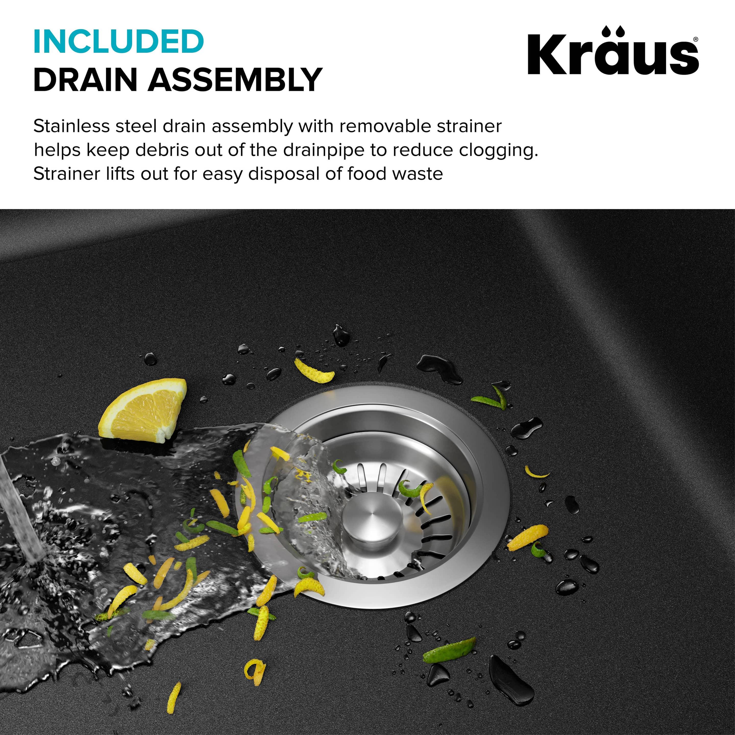 KRAUS Forteza™ 33" L Dual Mount 60/40 Double Bowl Granite Kitchen Sink