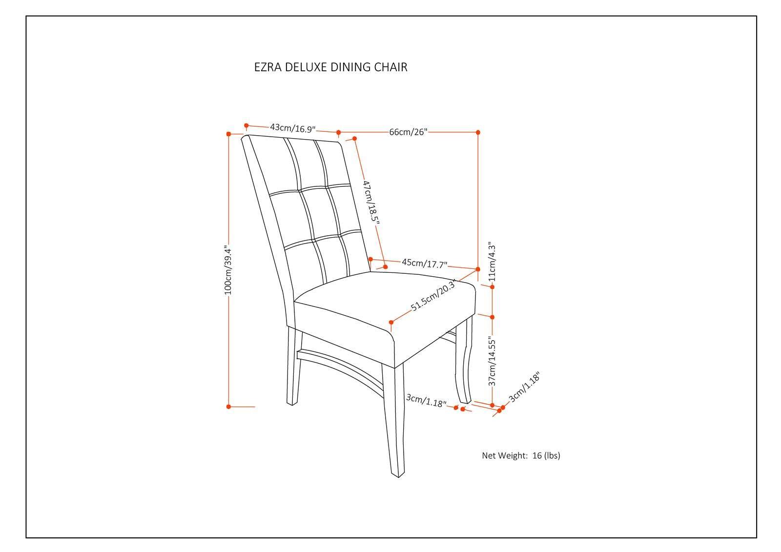 Simpli Home Ezra Deluxe Dining Chair (Set of 2)