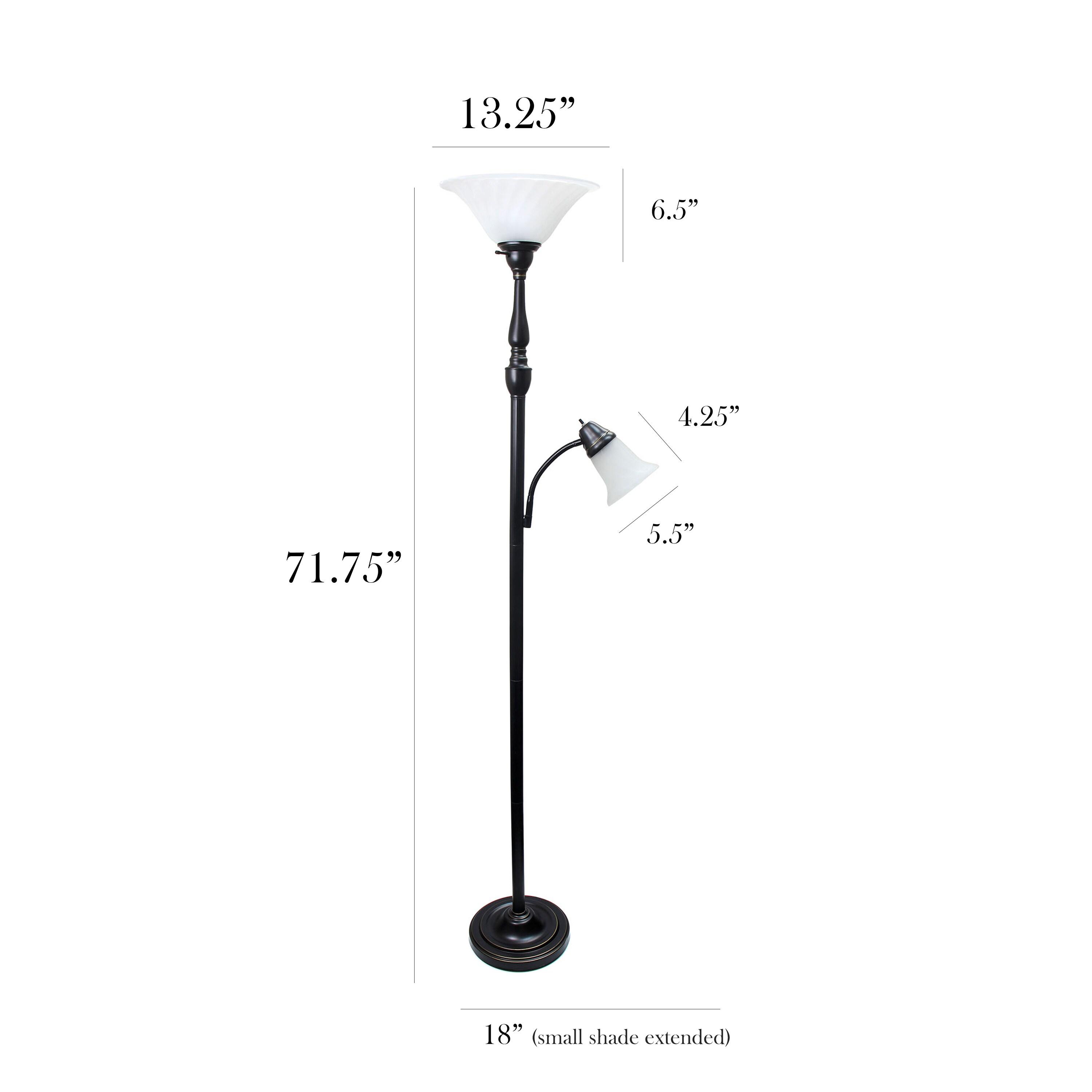 71" 2-Light Mother Daughter Floor Lamp Bronze - Elegant Designs: With Reading Light, Adjustable