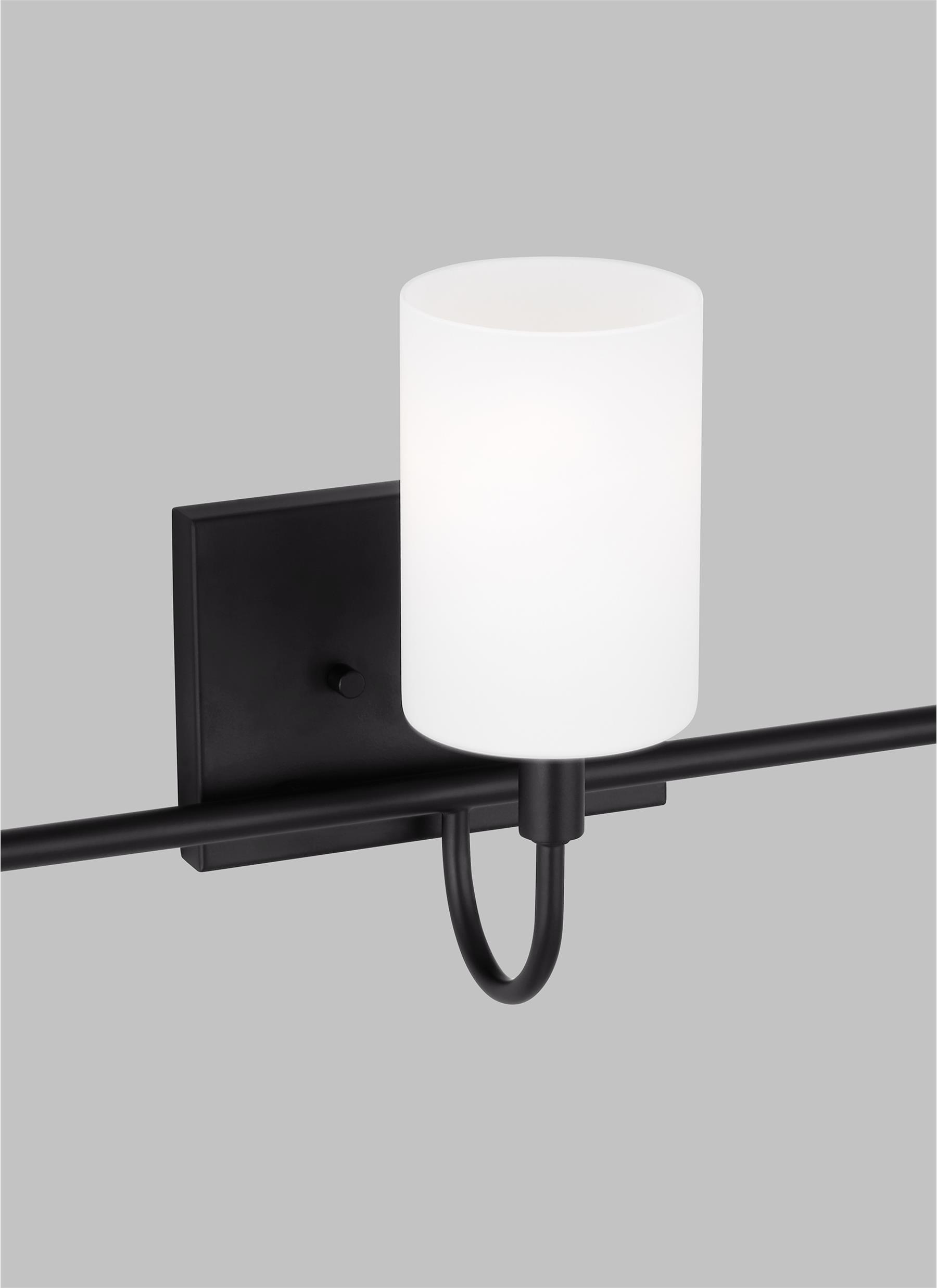 Midnight Black Oak Moore 3-Light Vanity with Etched White Glass