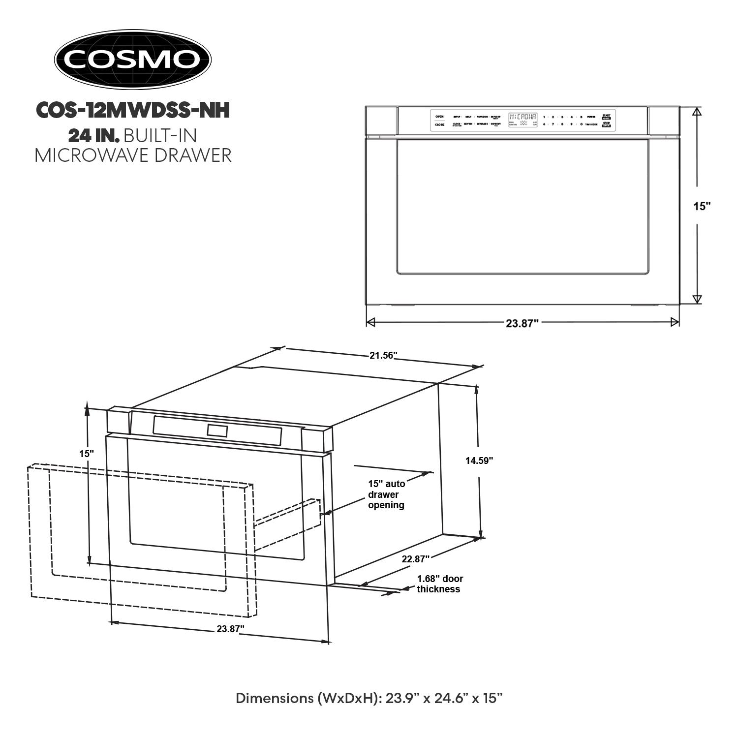 24'' 1.2 cu ft. 1000 - Watt External Microwave Drawer