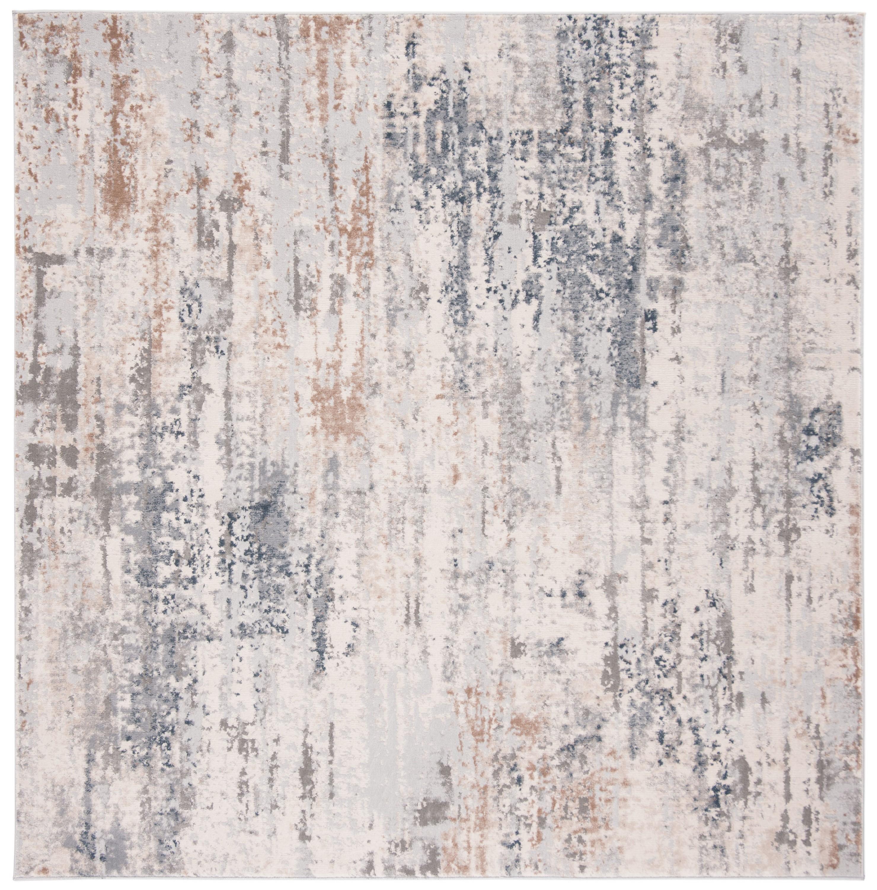 Invista INV432 Power Loomed Area Rug - Cream/Grey - 6'7"x6'7" - Safavieh.