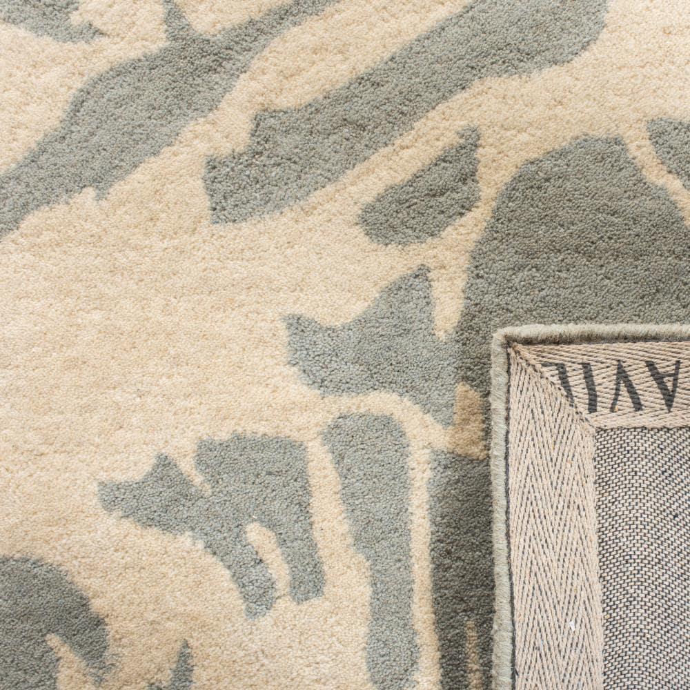 Bella BEL115 Hand Tufted Area Rug - Grey/Ivory - 5' Round - Safavieh.