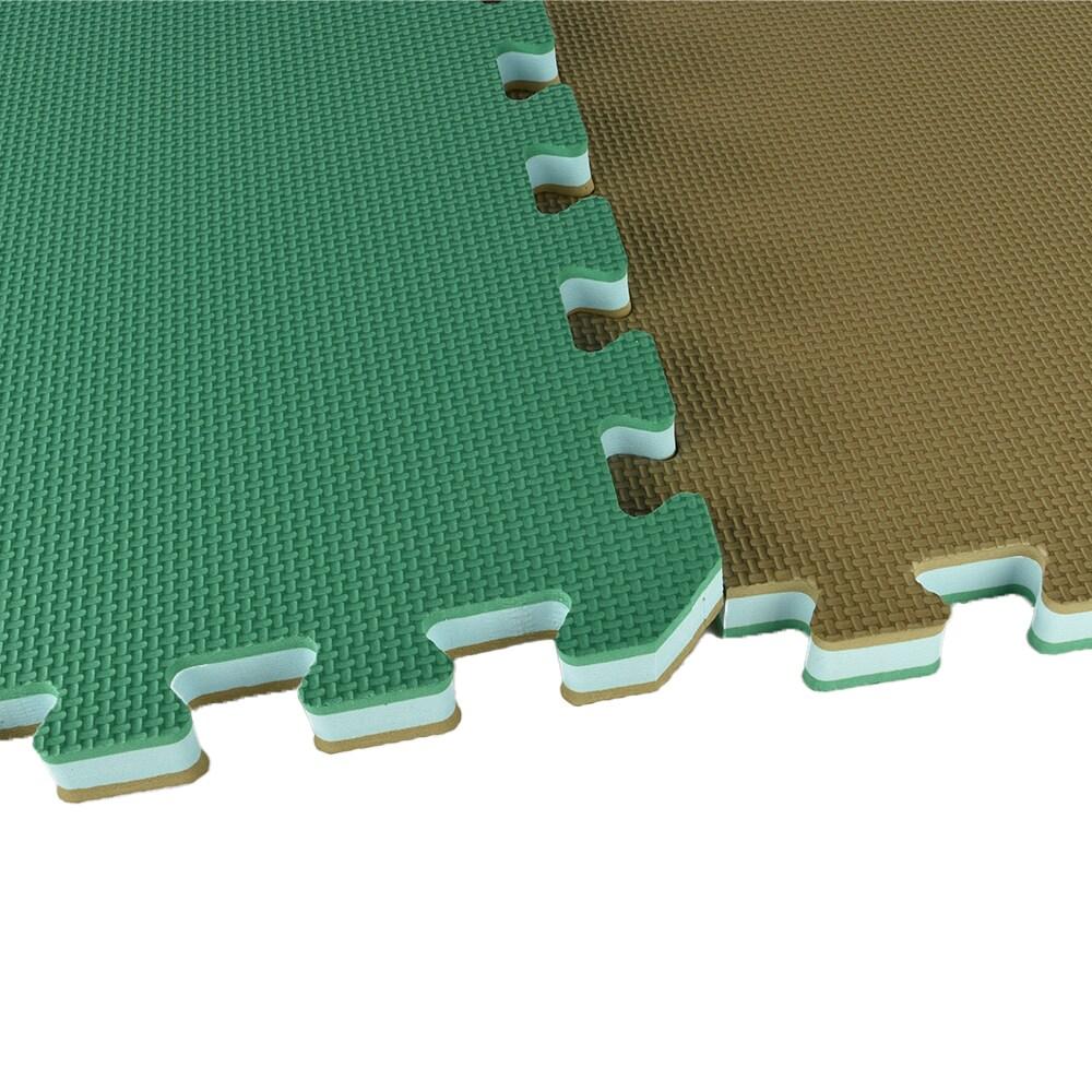 Greatmats Home Sport and Play Interlocking Reversible Mat 3/4 Inch x 2x2 Ft. Green/Brown Case of 10