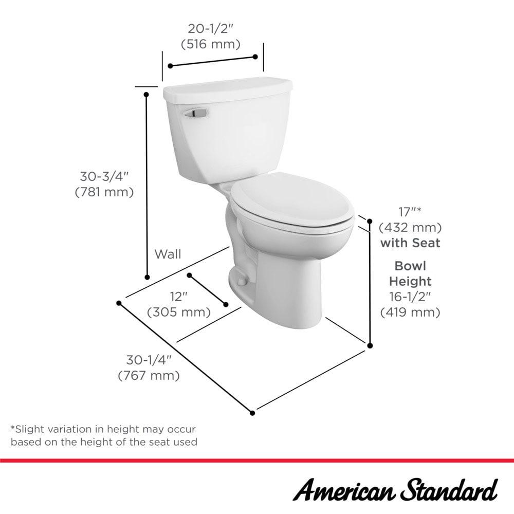 American Standard Cadet 1.6 Gallons GPF Elongated Comfort Height Floor Mounted Kit (Seat Not Included)