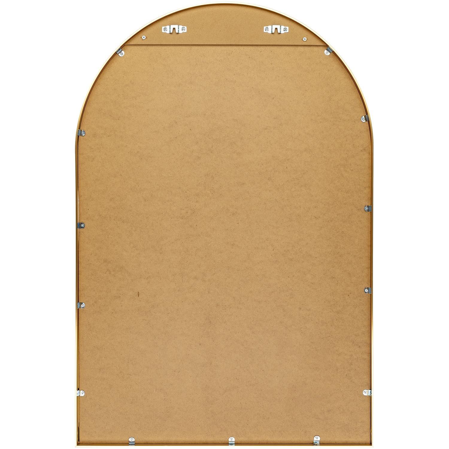 Aranya Rectangular Wood Silver and Gold Bathroom Vanity Mirror