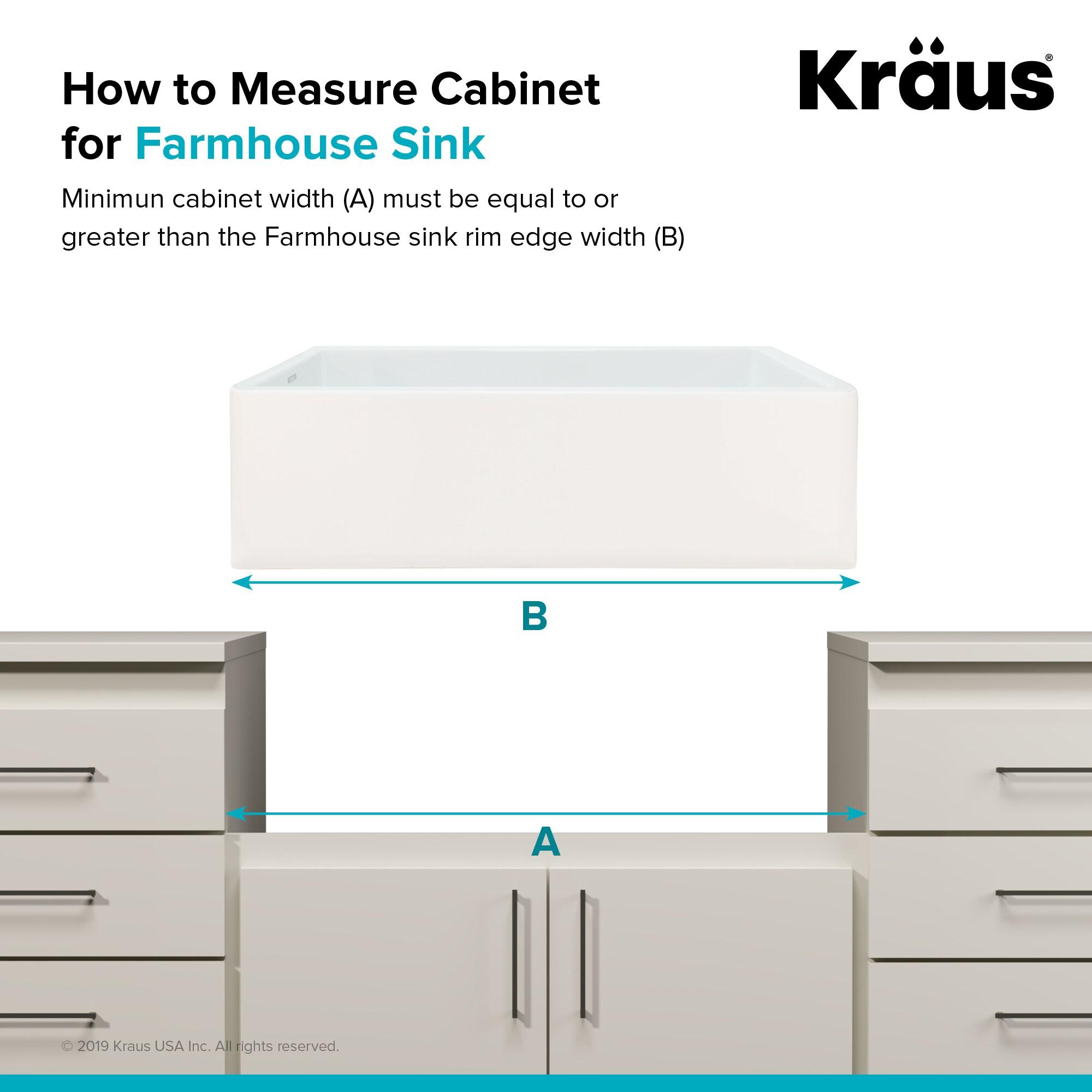 KRAUS Turino™ Reversible 33-inch L Fireclay Farmhouse Flat Apron Front Single Bowl Kitchen Sink with Bottom Grid