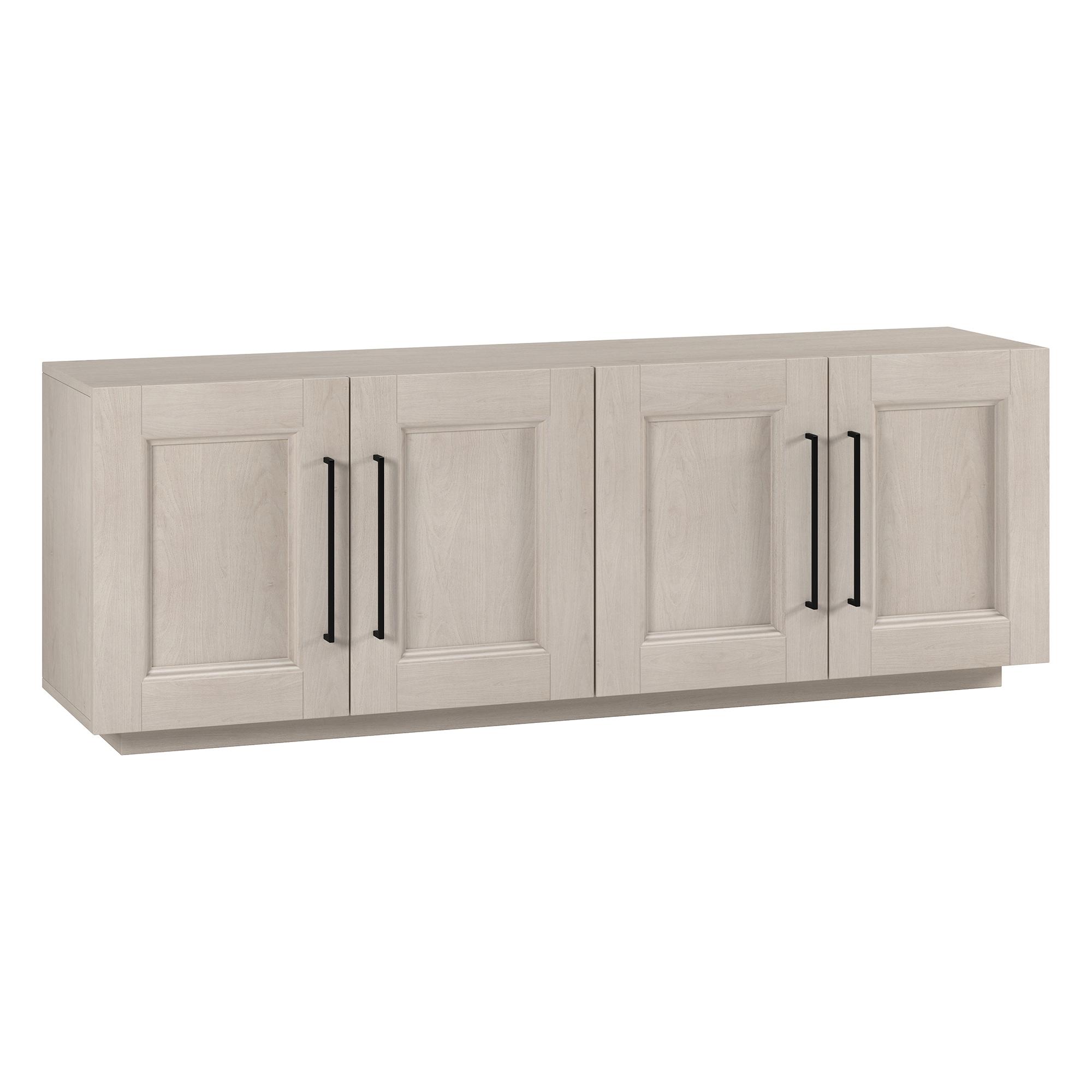 Evelyn&Zoe Easy Assemble Television Stand, Wood White, 15.50 x 68.00 x 24.00 Inches, 102.55 lb