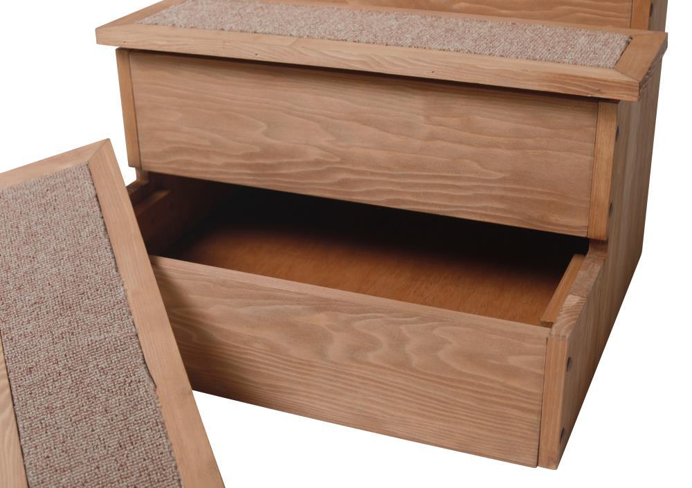 Canadian Hemlock Wooden Pet Stairs with Storage